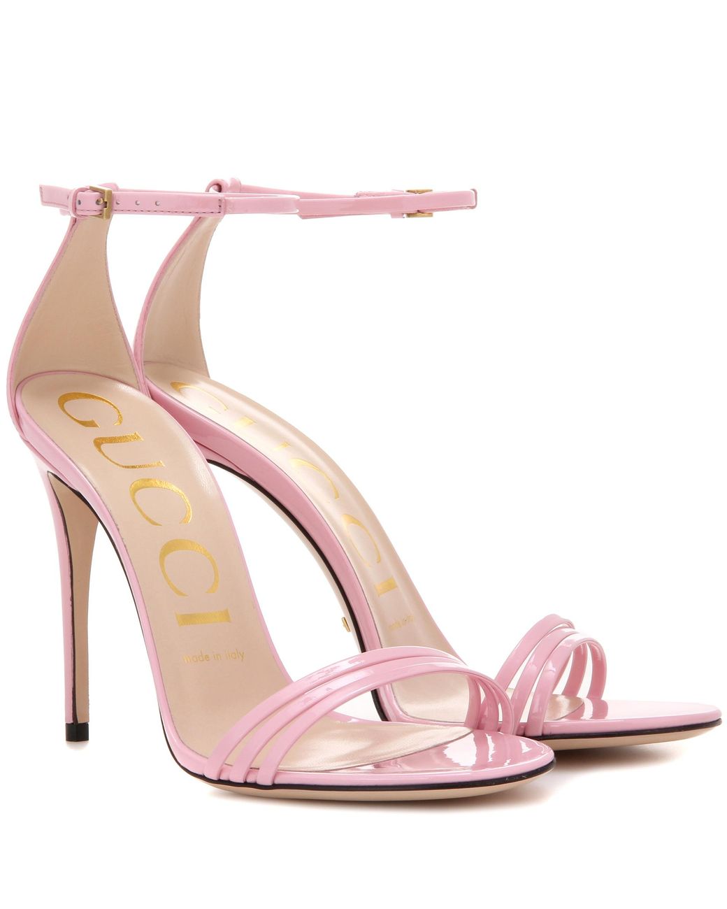Gucci Patent Leather Sandals in Pink | Lyst