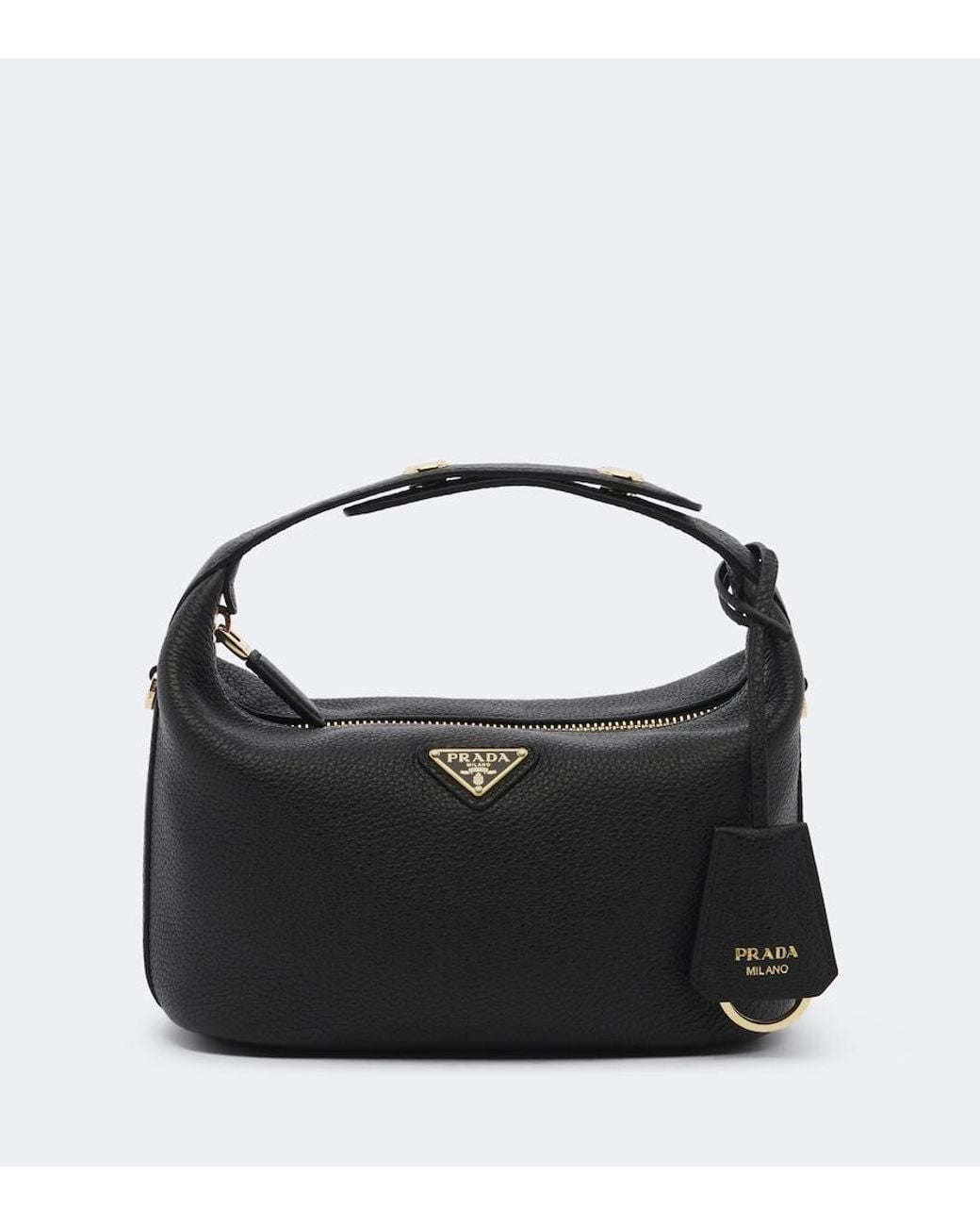 Prada Black Cherie Mini Leather Top-Handle Bag