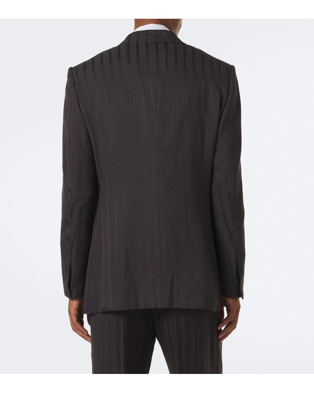 Tom Ford Blue Striped Jacquard Blazer for men