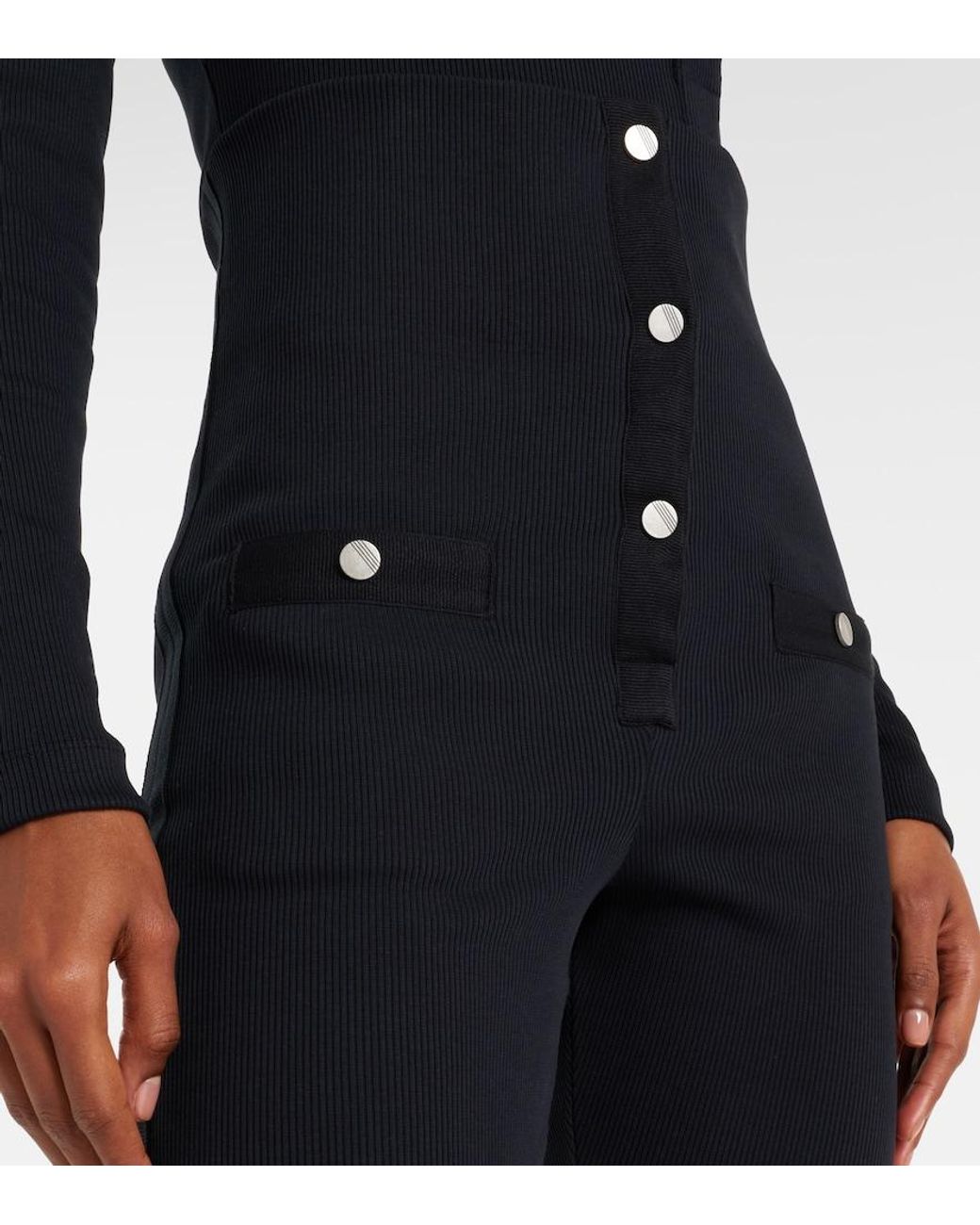 The Attico Blue High-Rise Cotton Jersey Stirrup Leggings