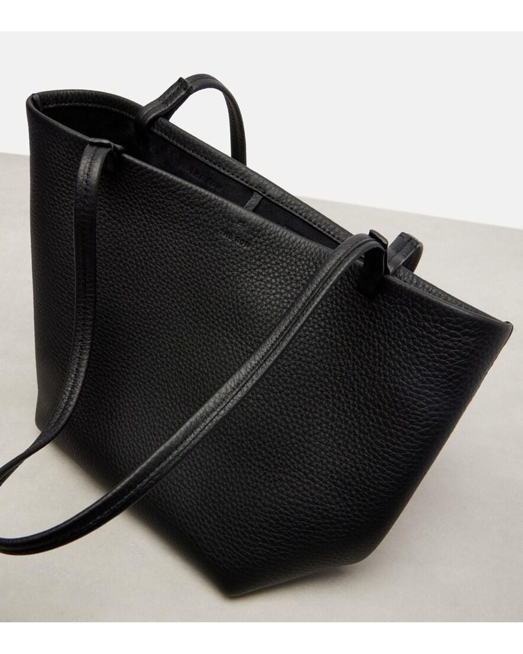 The Row Black Park Medium Leather Tote Bag