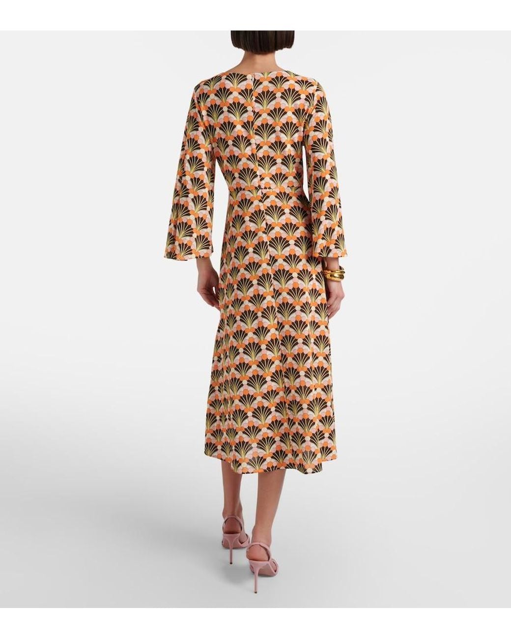 LaDoubleJ Natural Sorella Printed Midi Dress