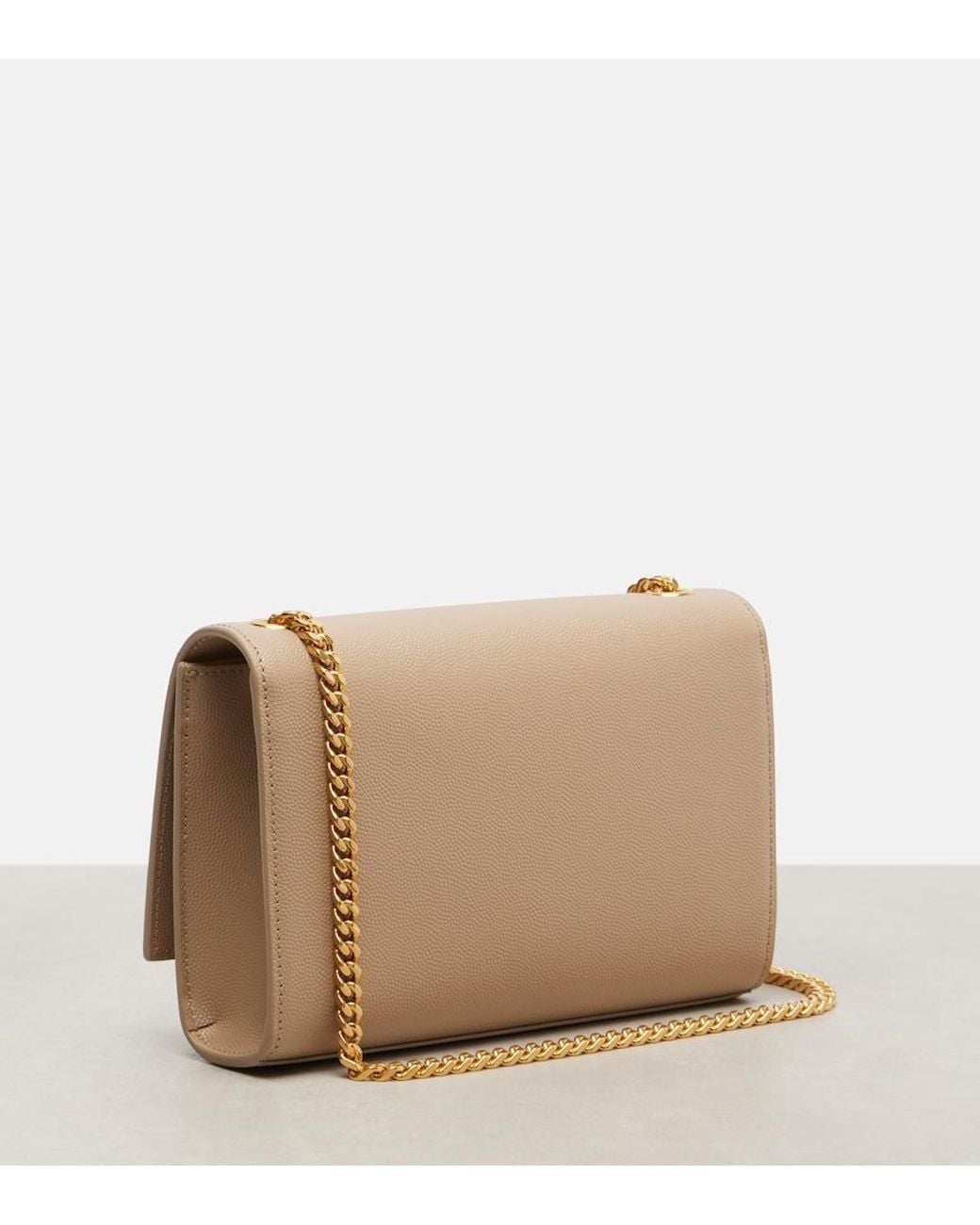 Saint Laurent Natural Kate Small Leather Shoulder Bag