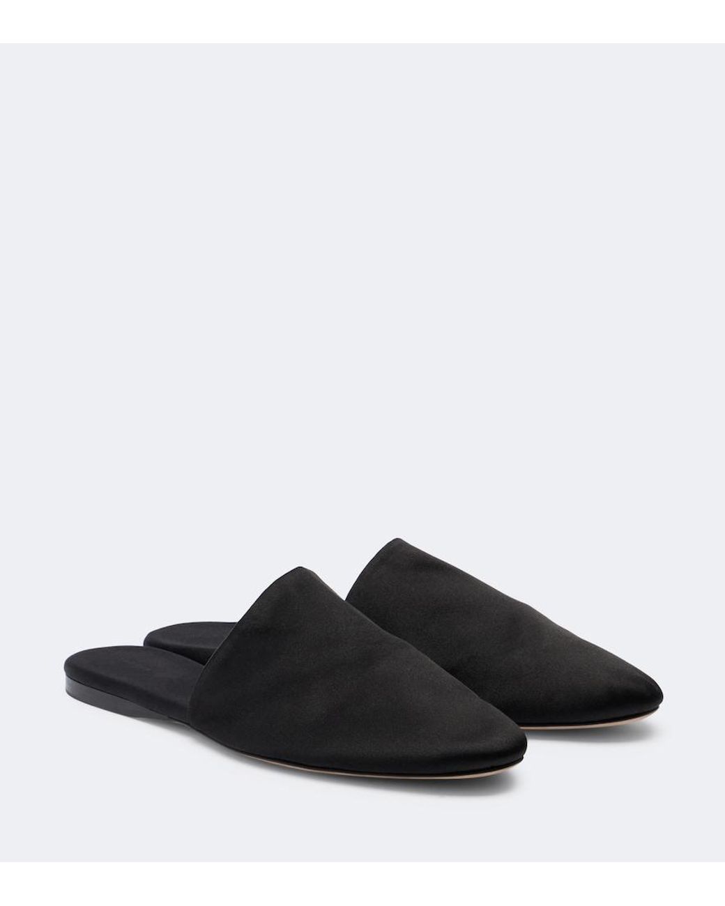 The Row Black Tilda Satin Mules