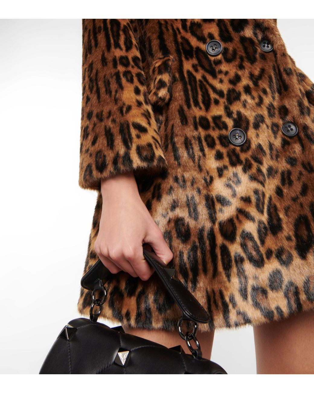 RED Valentino Leopard-print Faux Fur Coat in Brown | Lyst Canada