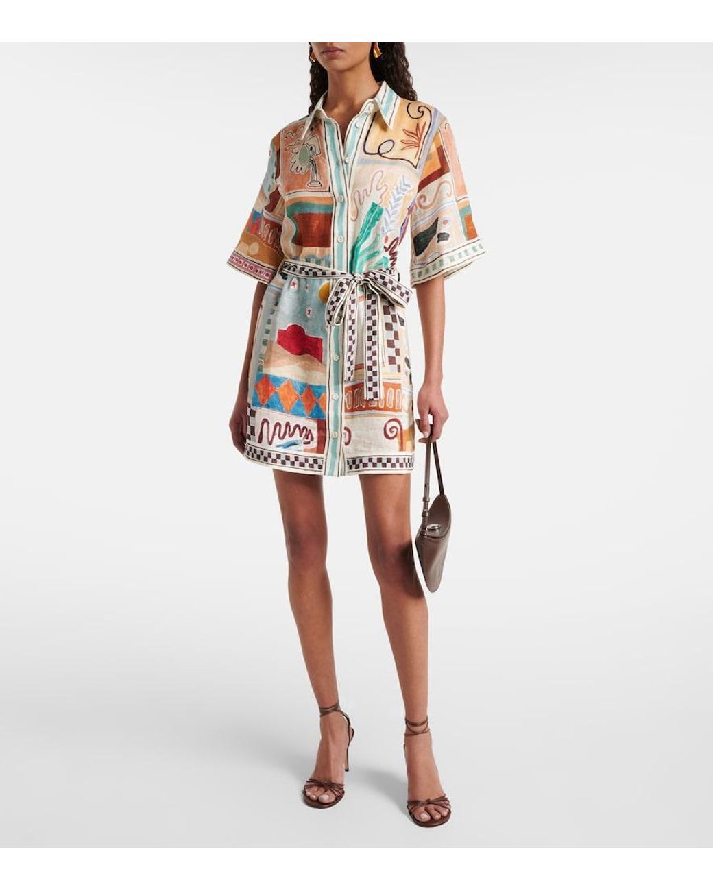 chinese dress ladies Linen Long Shirt Dress, Lemons Print, THE LINEN ITALIAN SHOP BY LUISELLE –  The Italian Linen Shop main image 0