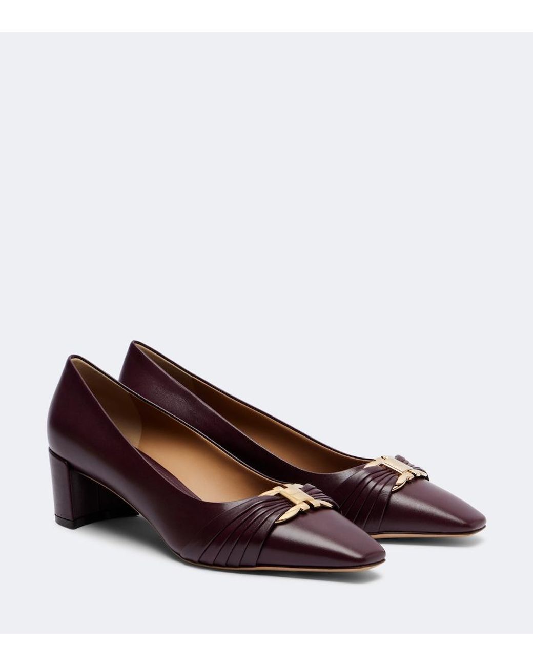 Ferragamo Brown Tillya Leather Pumps