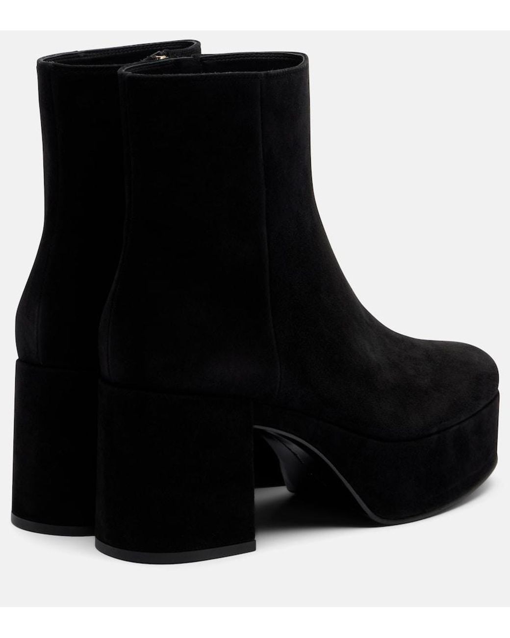Gianvito Rossi Black Sally Suede Platform Ankle Boots