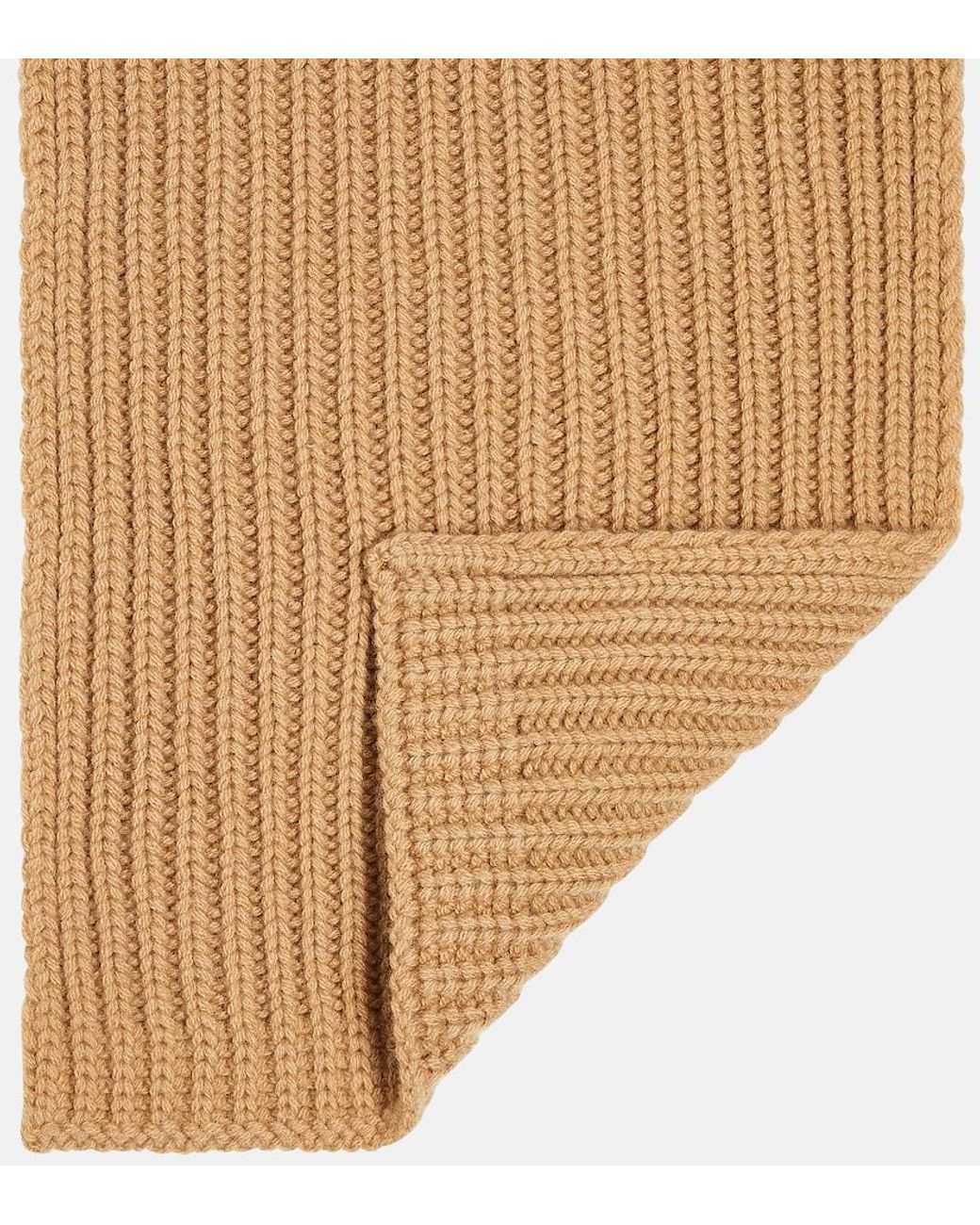 Gucci Natural Ribbed-Knit Wool And Cashmere Scarf