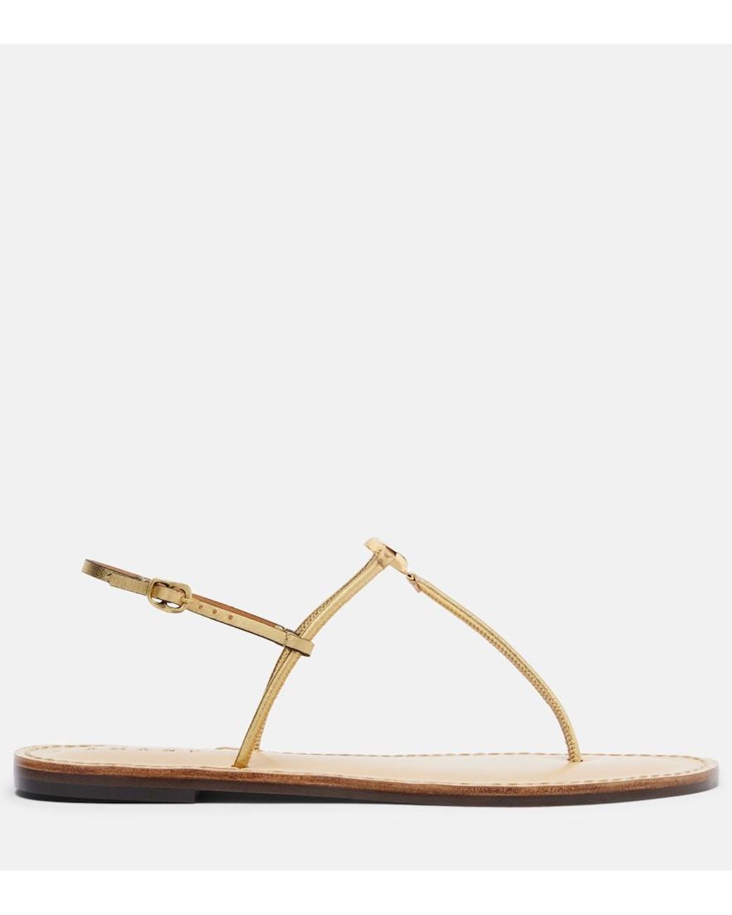 Amanu White Naivasha Leather Thong Sandals