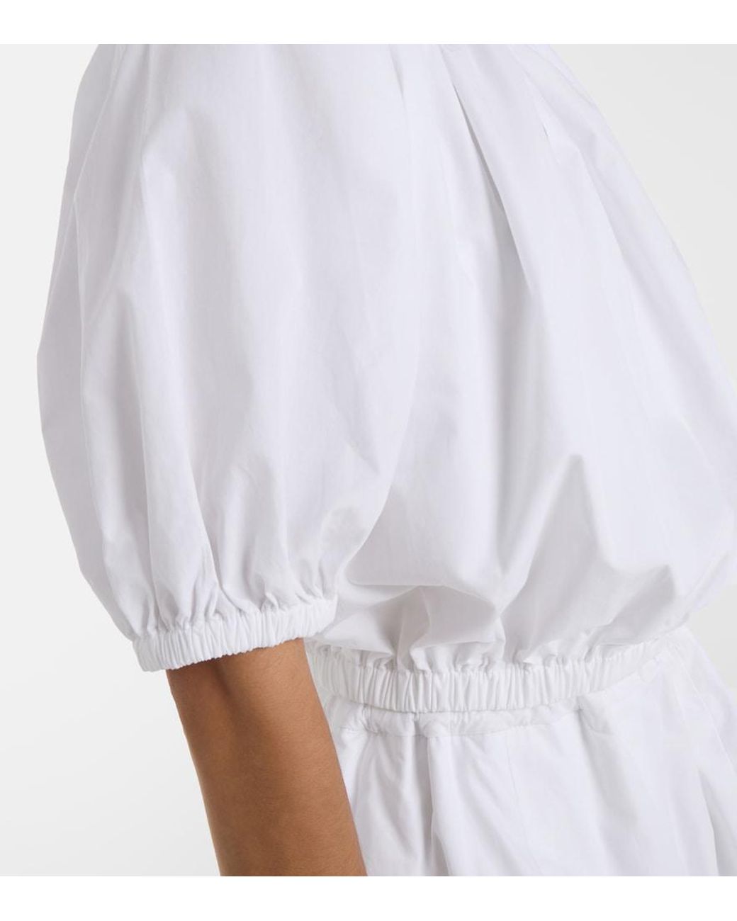 Patou White Gathered Cotton Top