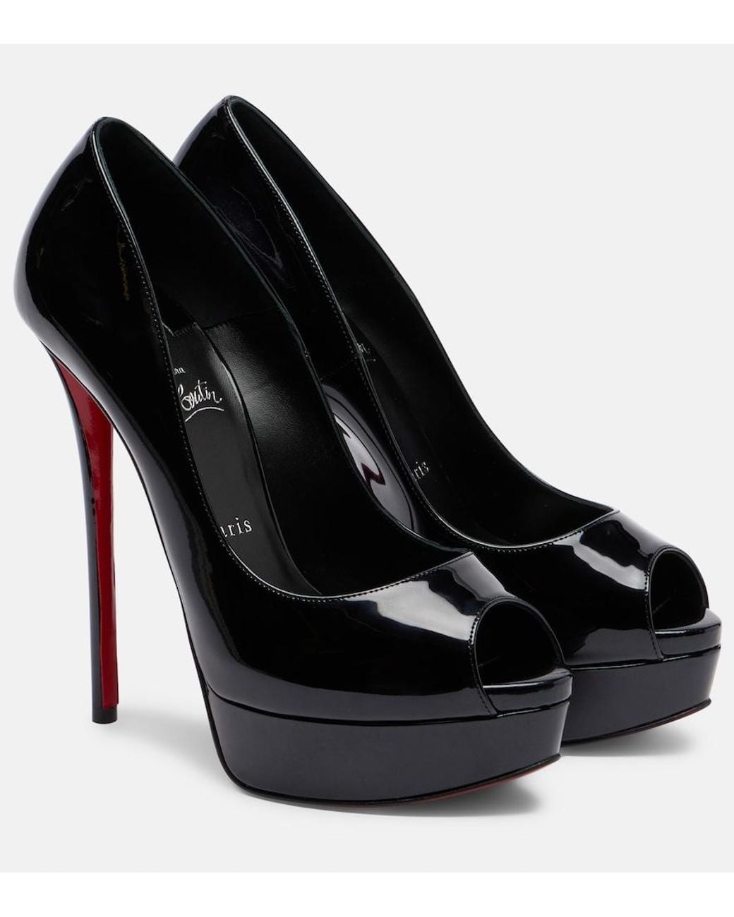 Christian Louboutin Lady Z 160 Patent Leather Peep-Toe Pumps in