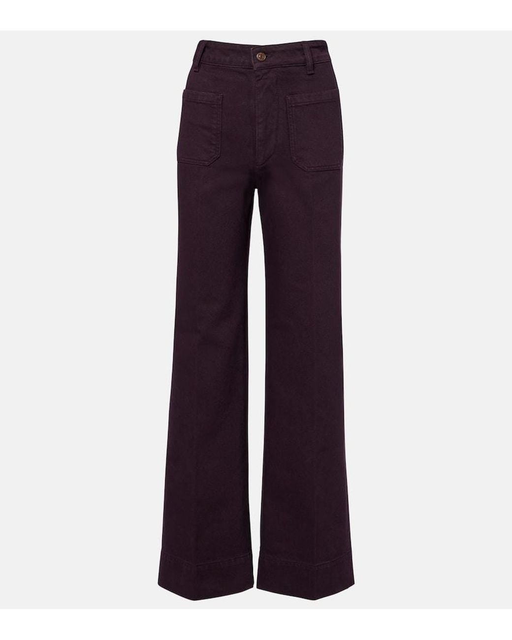 Victoria Beckham Purple Alina Wide-Leg Jeans