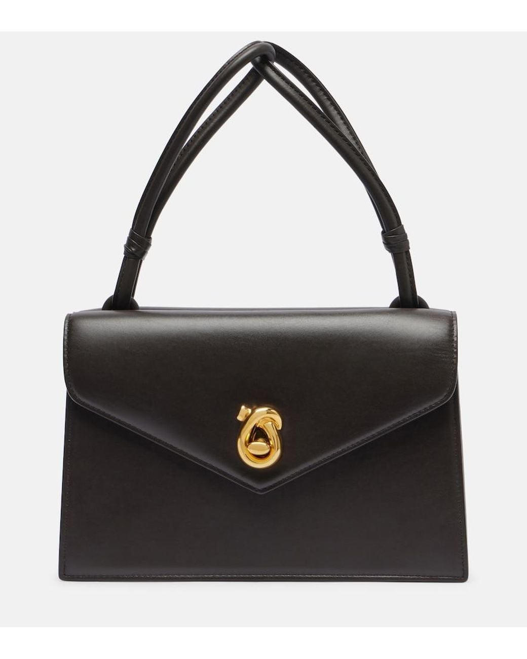 Bottega Veneta Black Knot Lock Small Leather Crossbody Bag