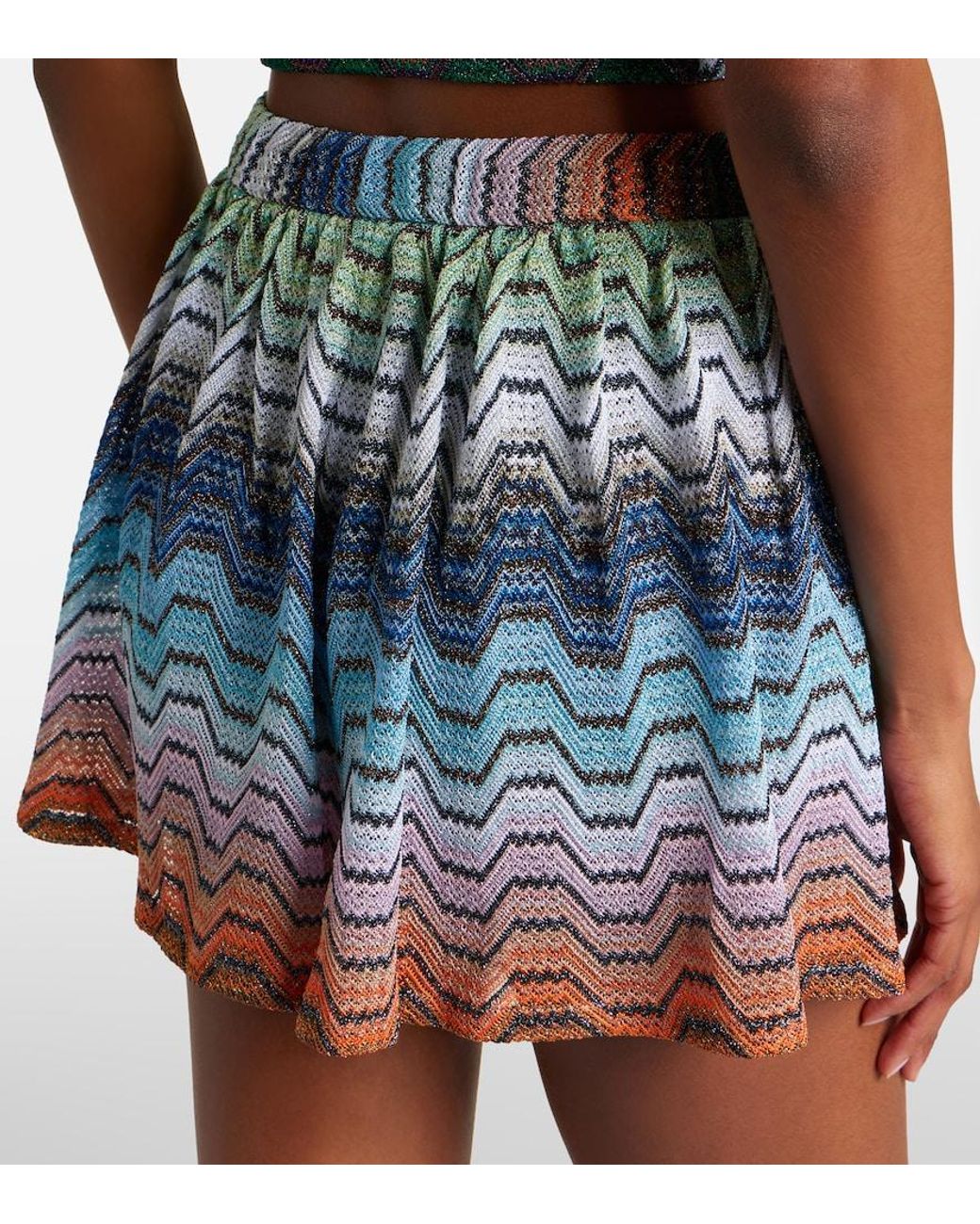 Missoni Multicolor Wave Lame Miniskirt