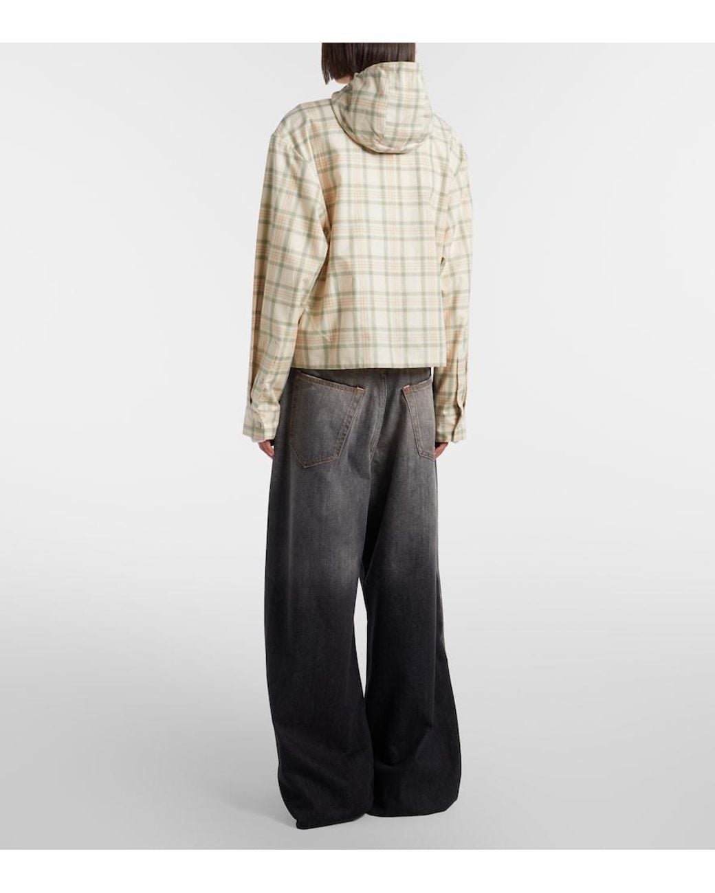 Acne Gray 2023 Distressed Wide-Leg Jeans