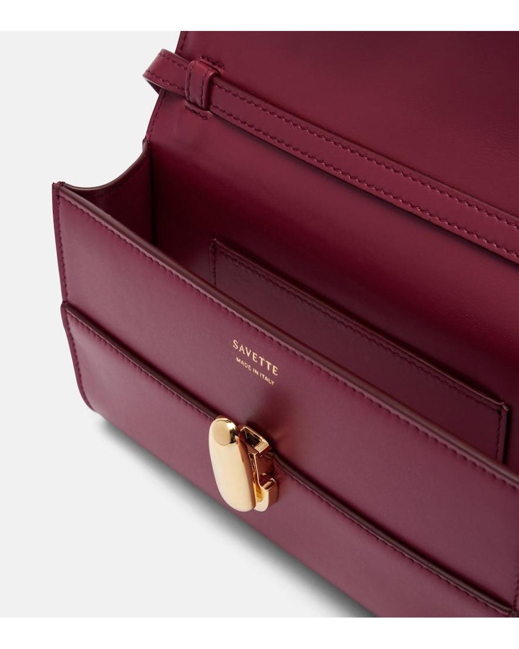 SAVETTE Purple Symmetry Mini Leather Crossbody Bag