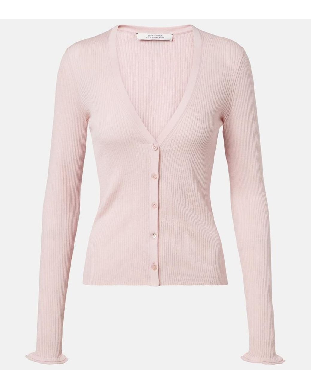 Dorothee Schumacher Pink Refined Essentials Wool And Cotton Cardigan