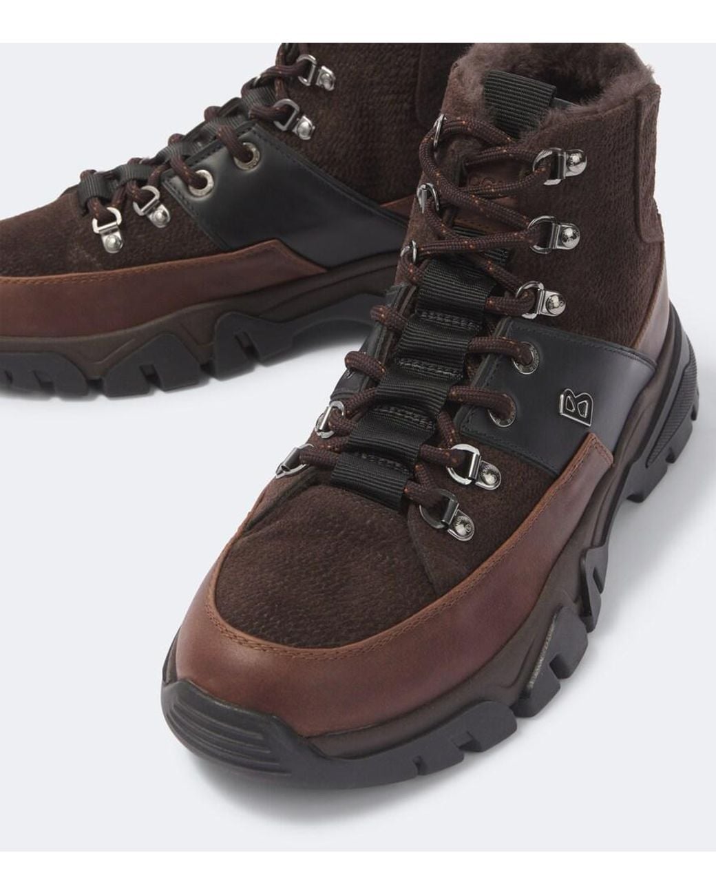 Bogner Brown Copper Mountain Suede Lace-Up Boots for men
