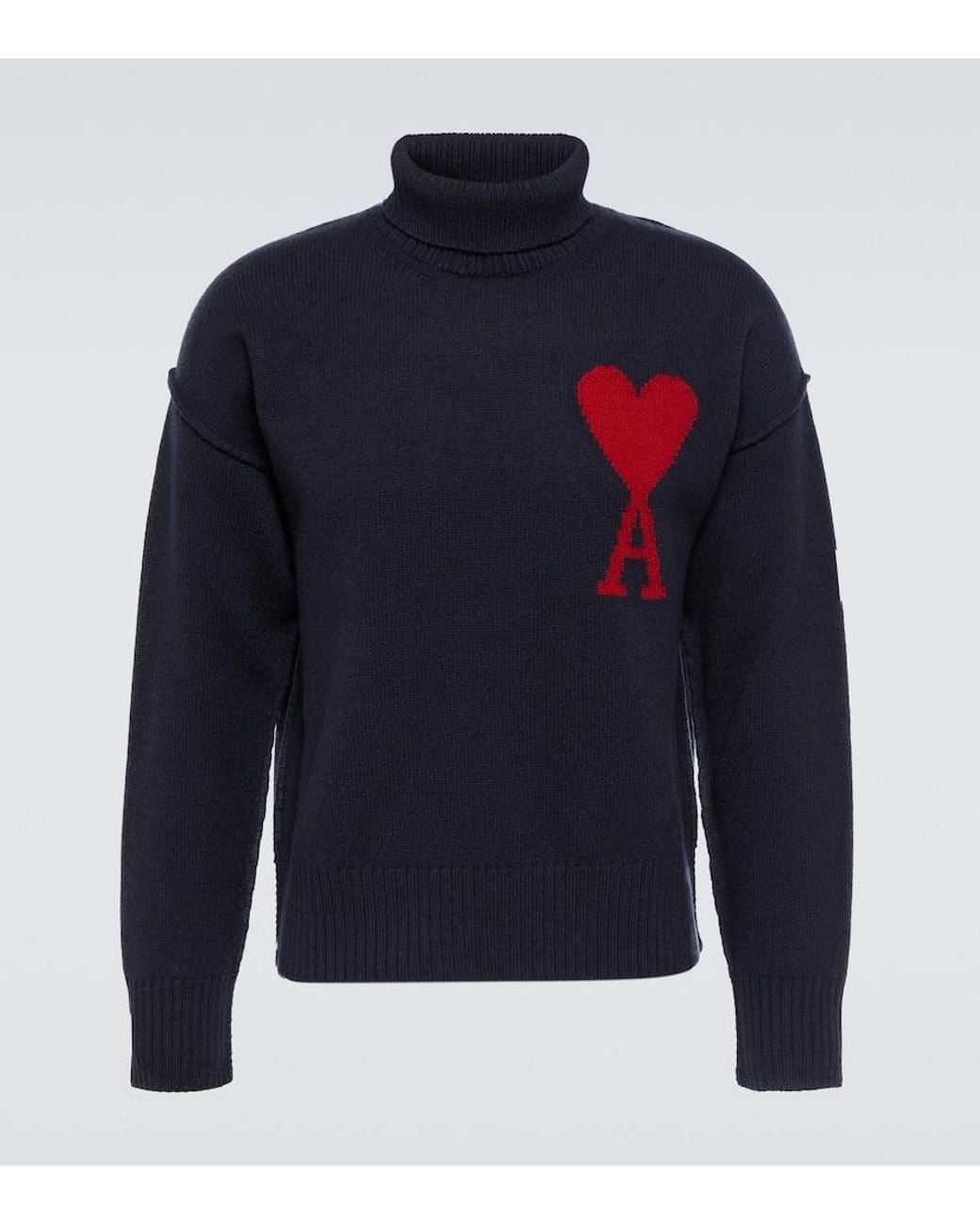 AMI Blue De Caur Turtleneck Sweater for men