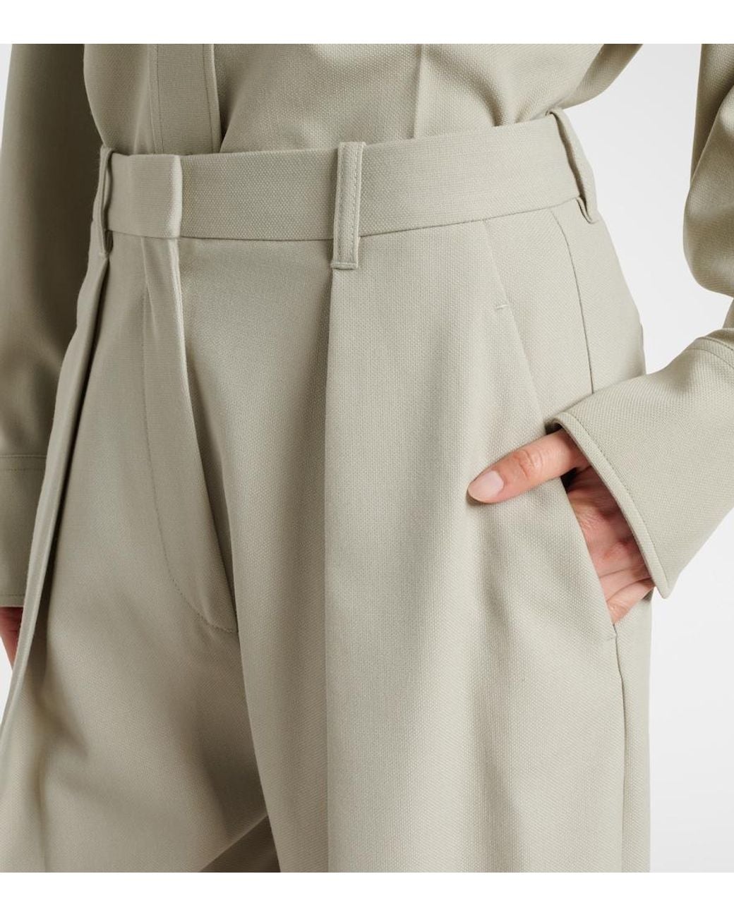 Victoria Beckham Natural High-Rise Wide-Leg Pants