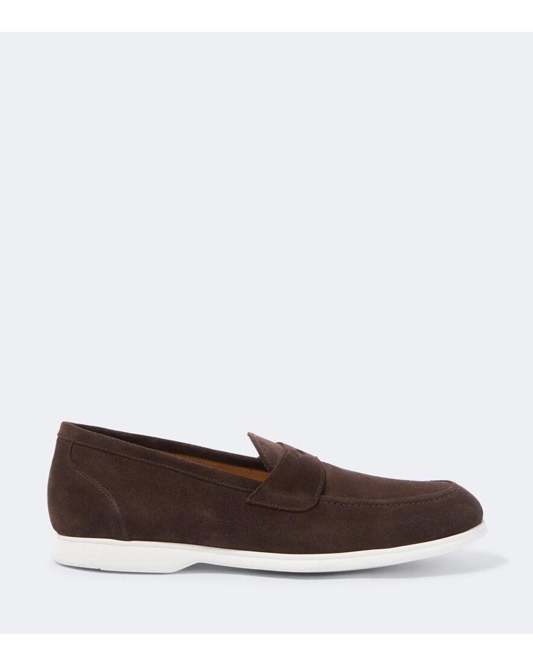 Kiton Brown Suede Penny Loafers for men
