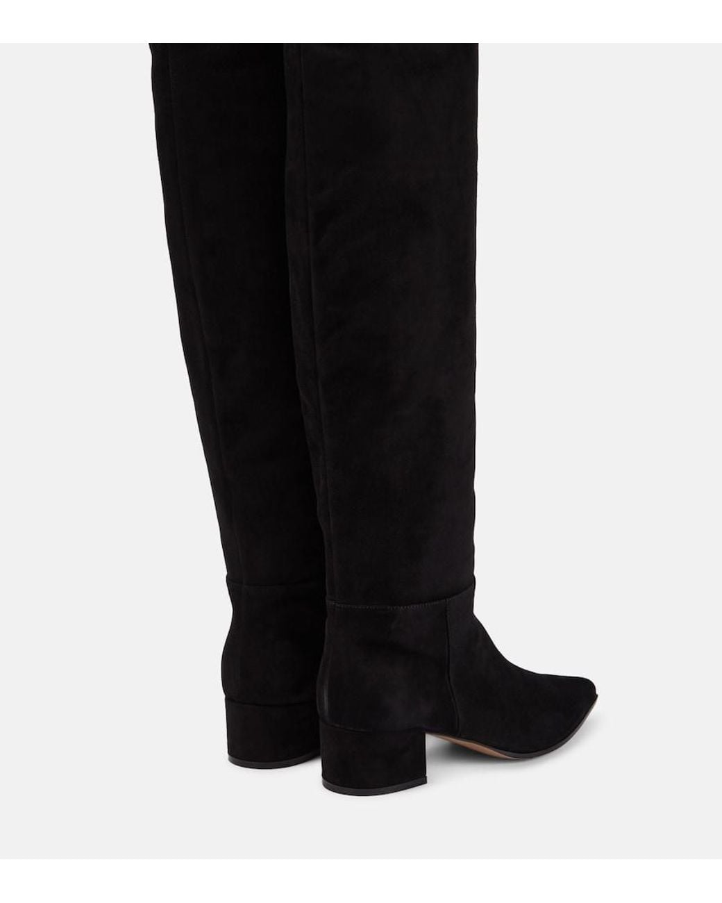 Gianvito Rossi Black Piper Suede Leather Knee-High Boots
