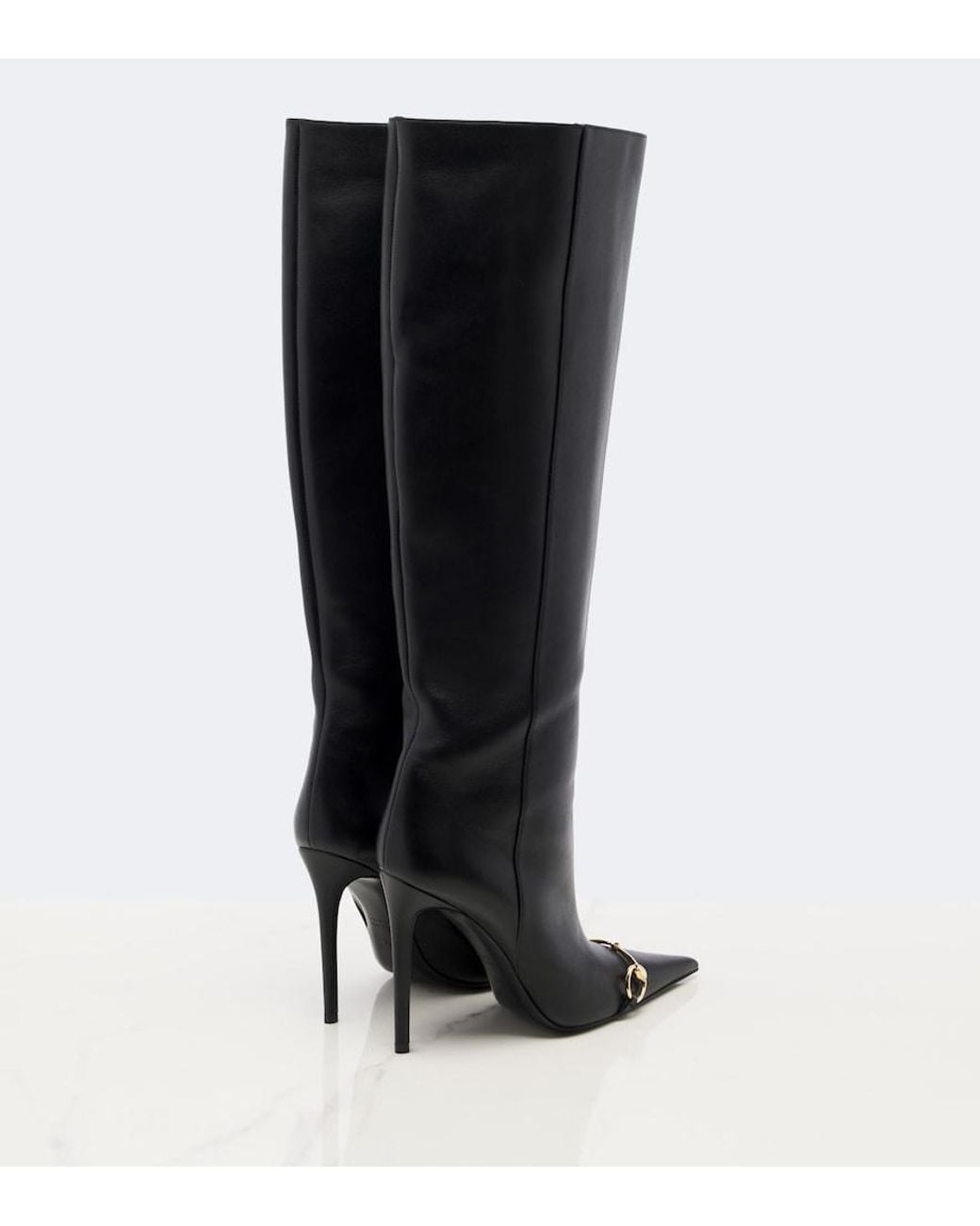 Gucci Black Donna Horsebit Knee-High Boots