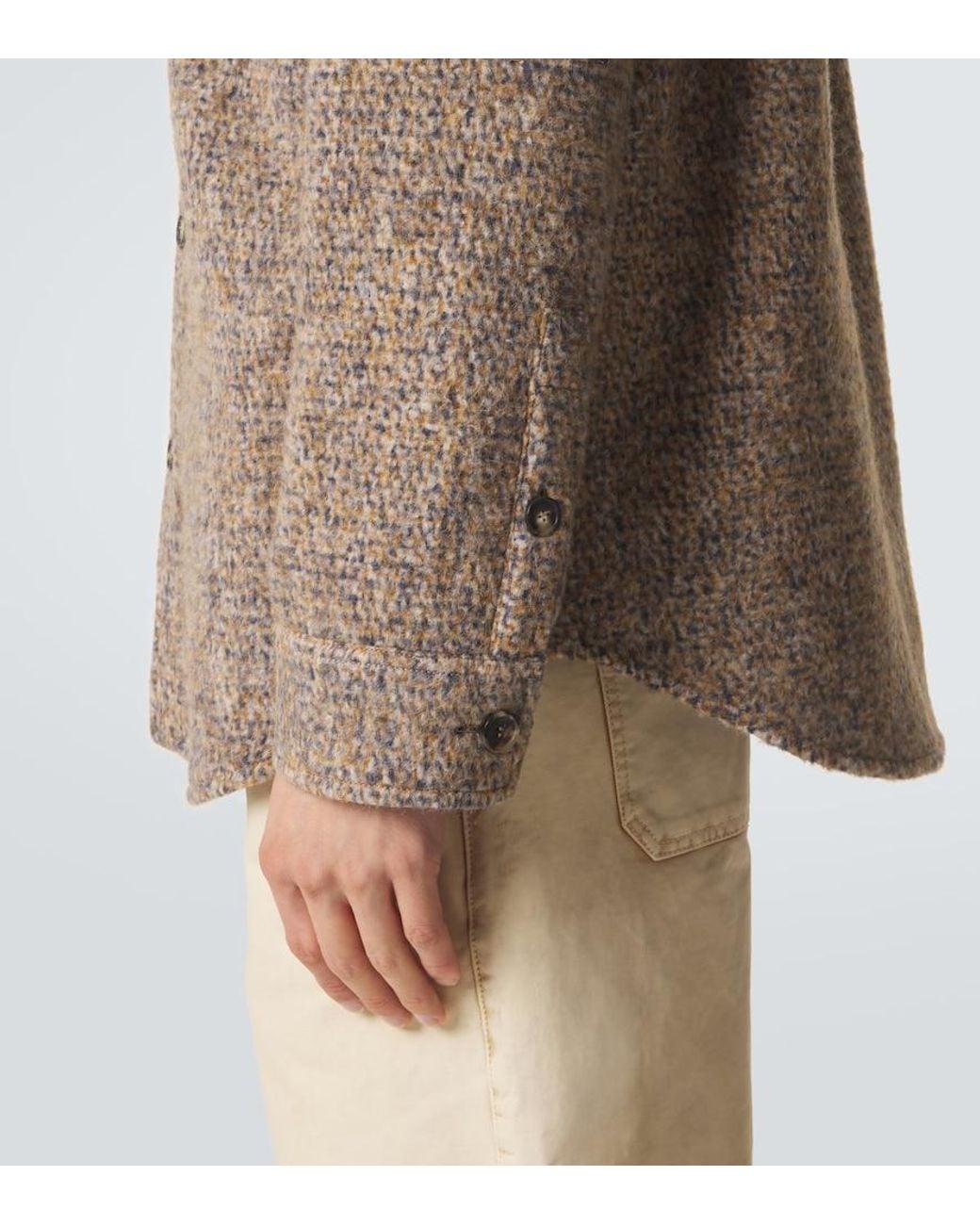 Loewe Brown Anagram Wool-Blend Overshirt for men