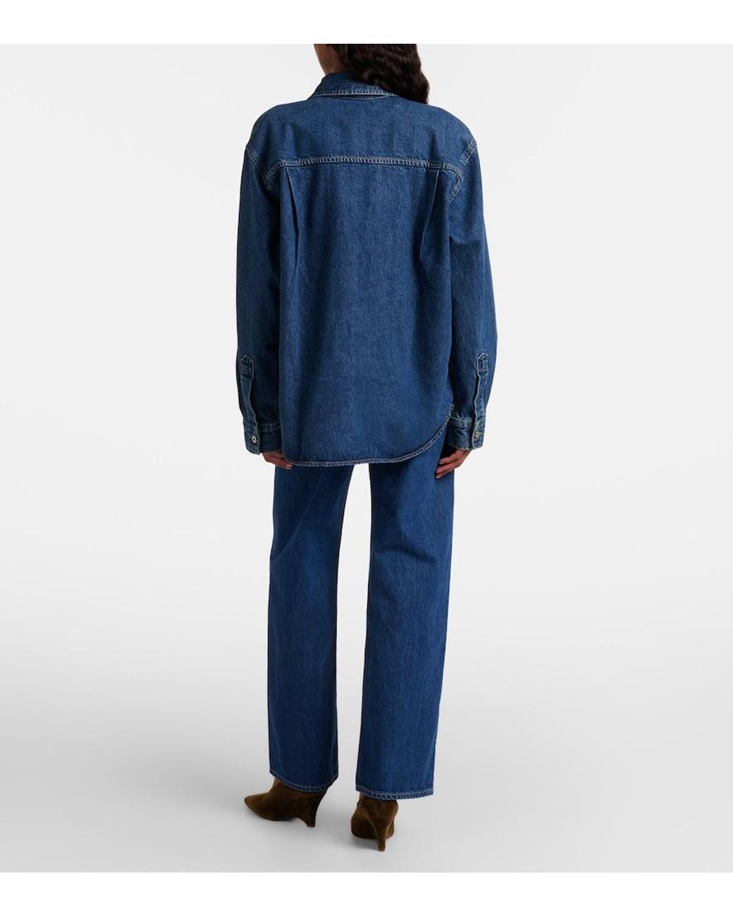 SLVRLAKE Denim Blue Grace Wide-Leg Jeans