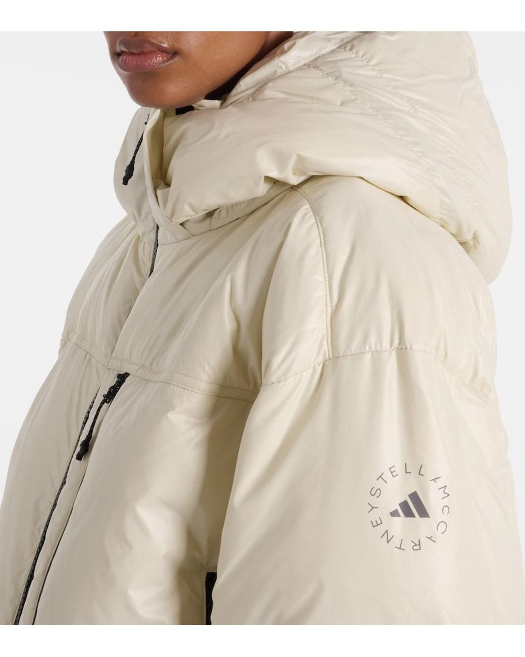 Adidas By Stella McCartney Natural Hooded Cropped Jacket