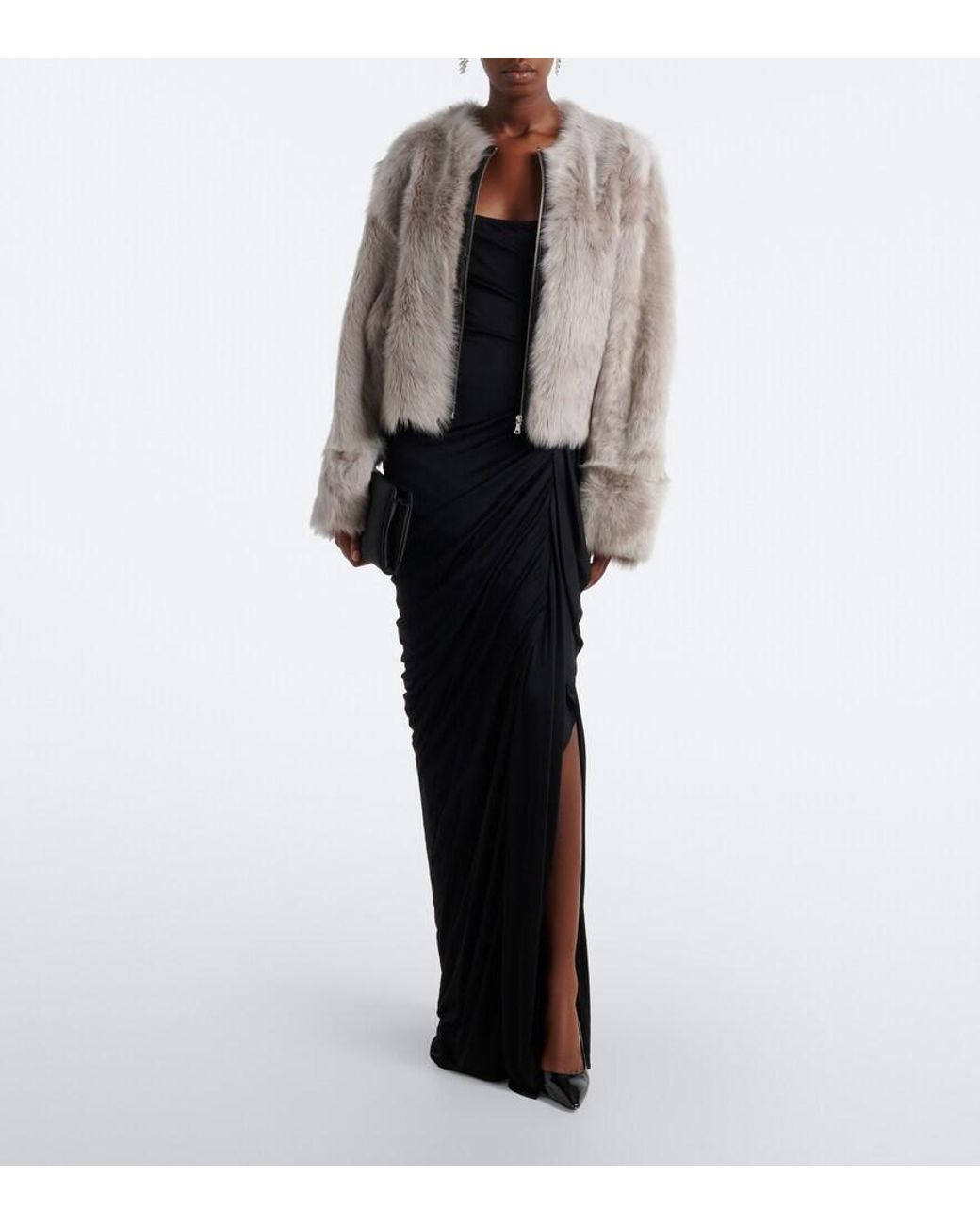 Nour Hammour Gray Dianne Shearling Jacket