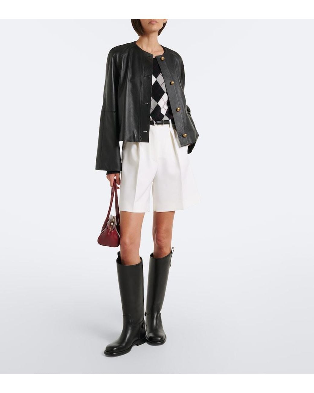 Max Mara White Pleated Wool-Blend Bermuda Shorts