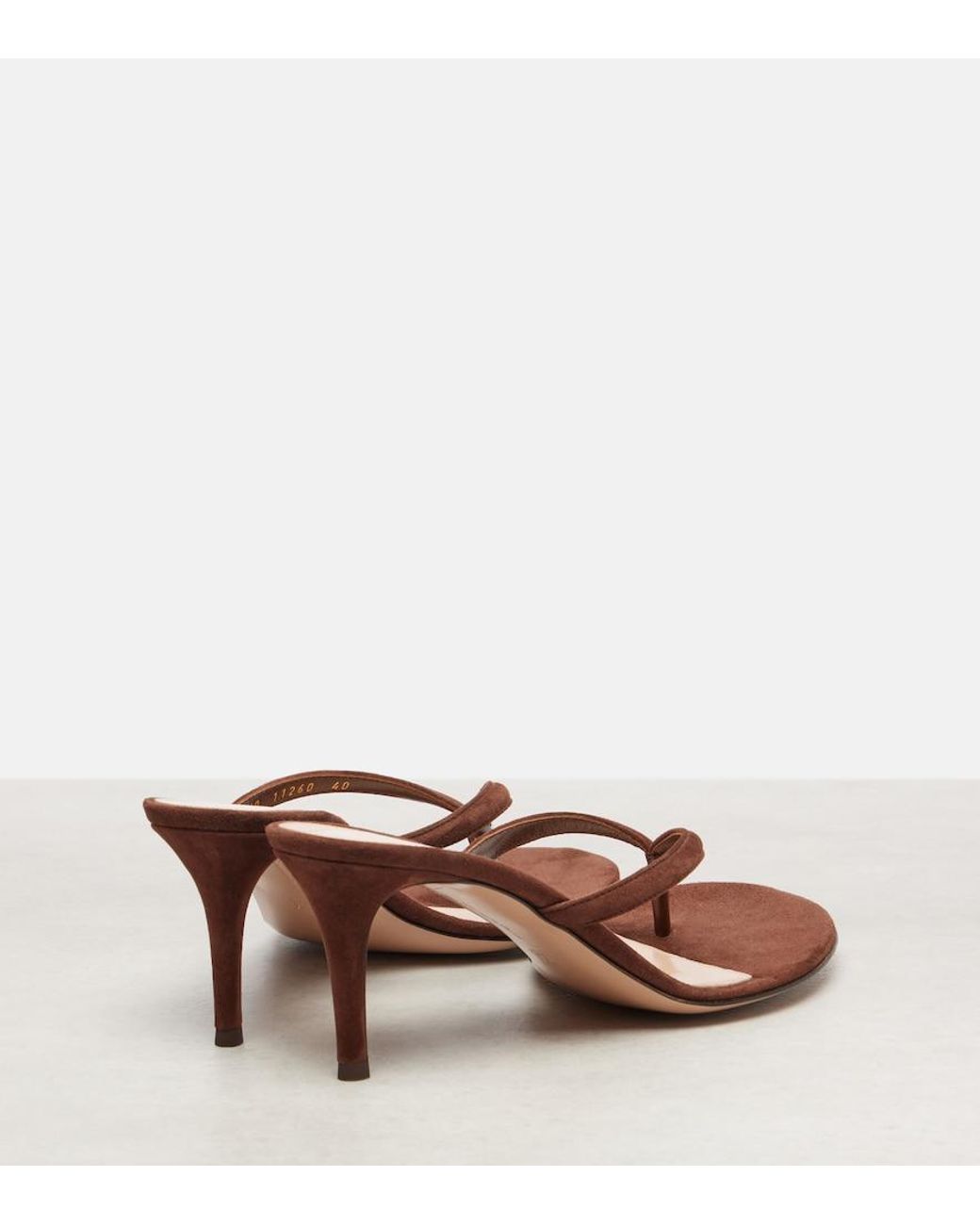 Gianvito Rossi Pink Suede Thong Sandals
