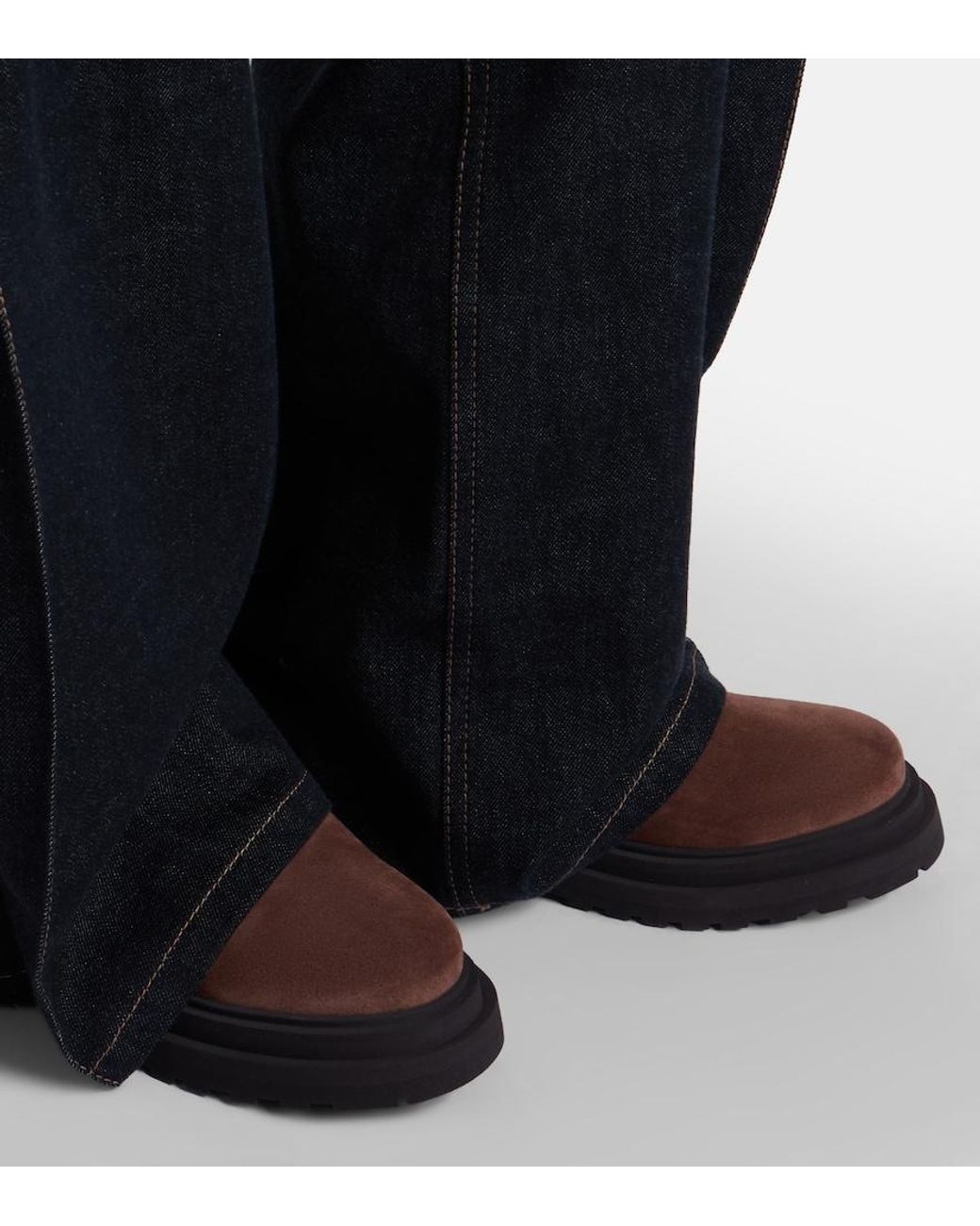 Brunello Cucinelli Brown Monili Suede Chelsea Boots