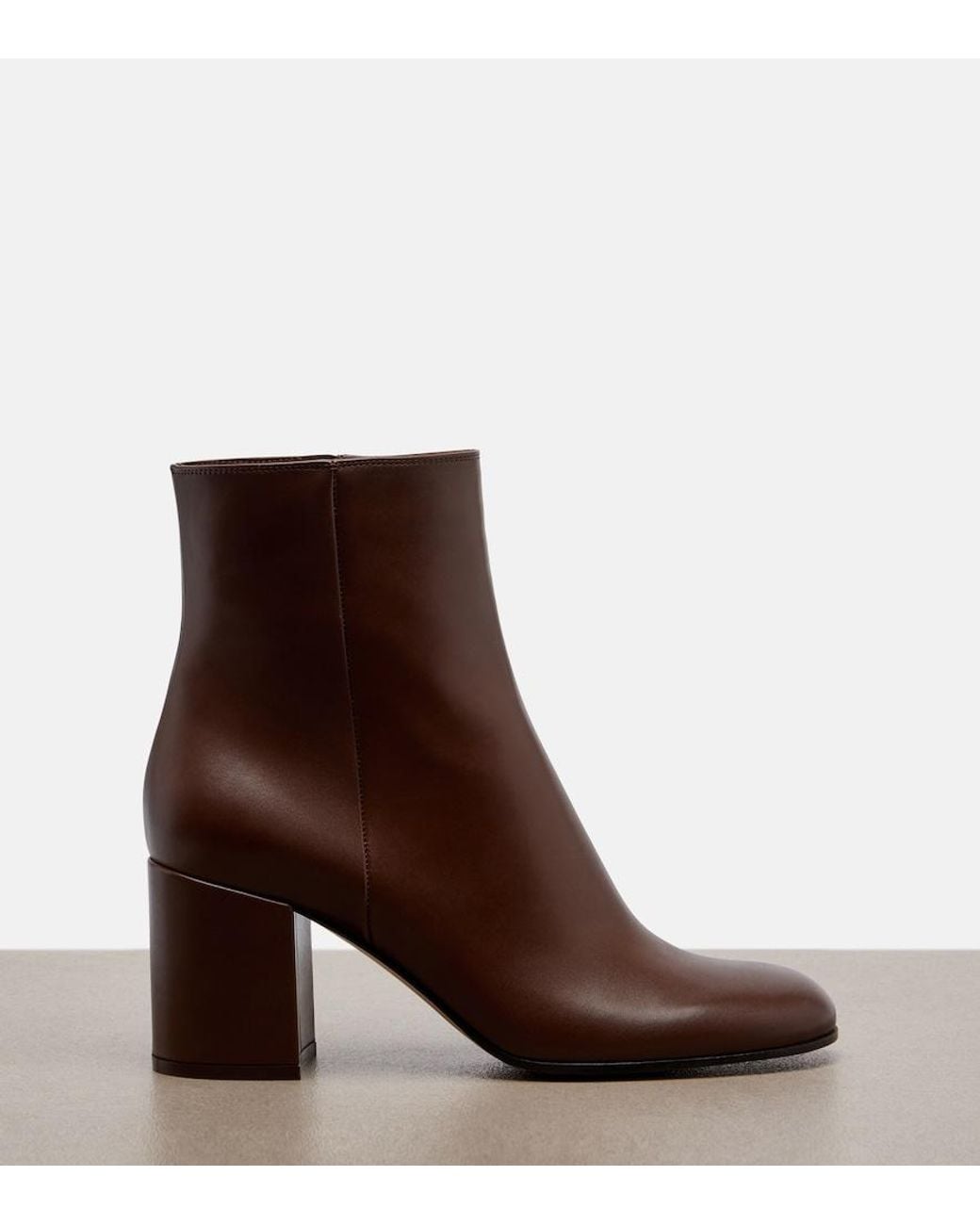 Gianvito Rossi Brown Joelle Leather Ankle Boots