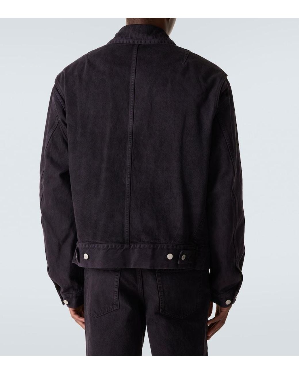Dries Van Noten Black Denim Bomber Jacket for men