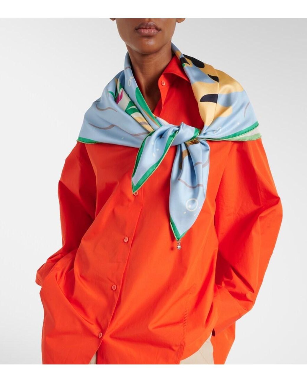 Loewe Metallic Printed Silk Twill Scarf