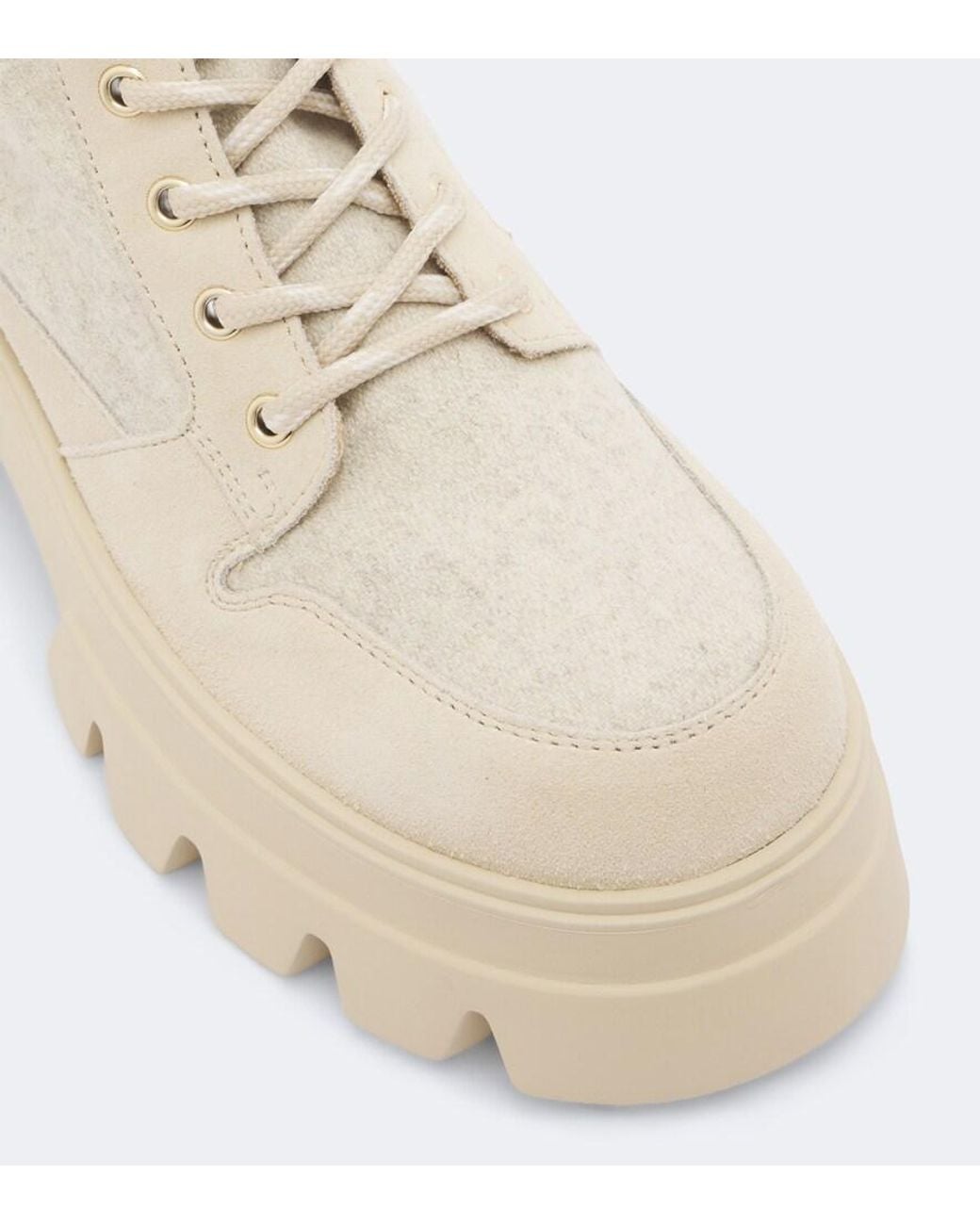Bogner Natural Sapporo Suede-Trimmed Lace-Up Boots