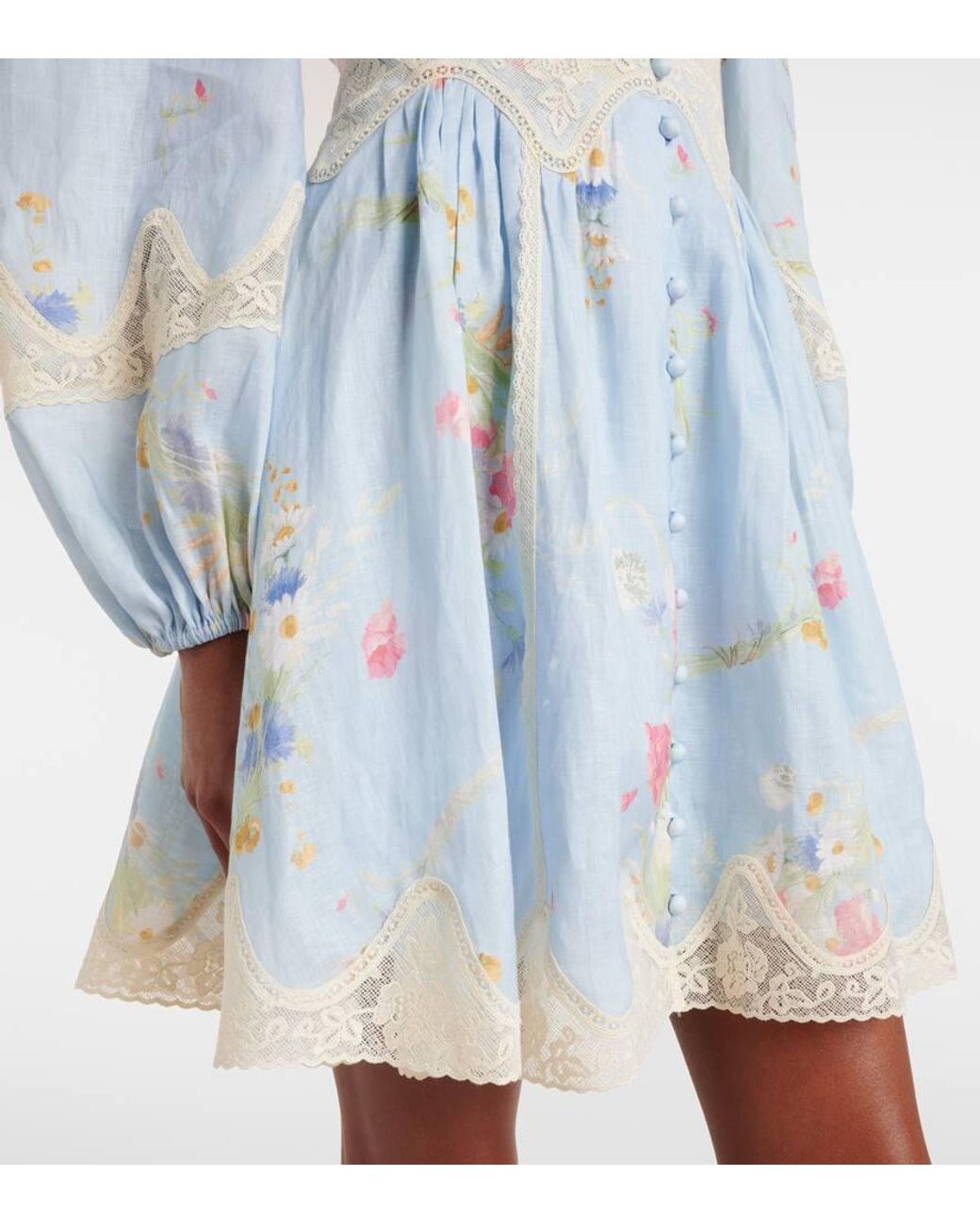 chinese dress ladies Zimmermann Patience plunge floral mini dress – Luisa World main image 1
