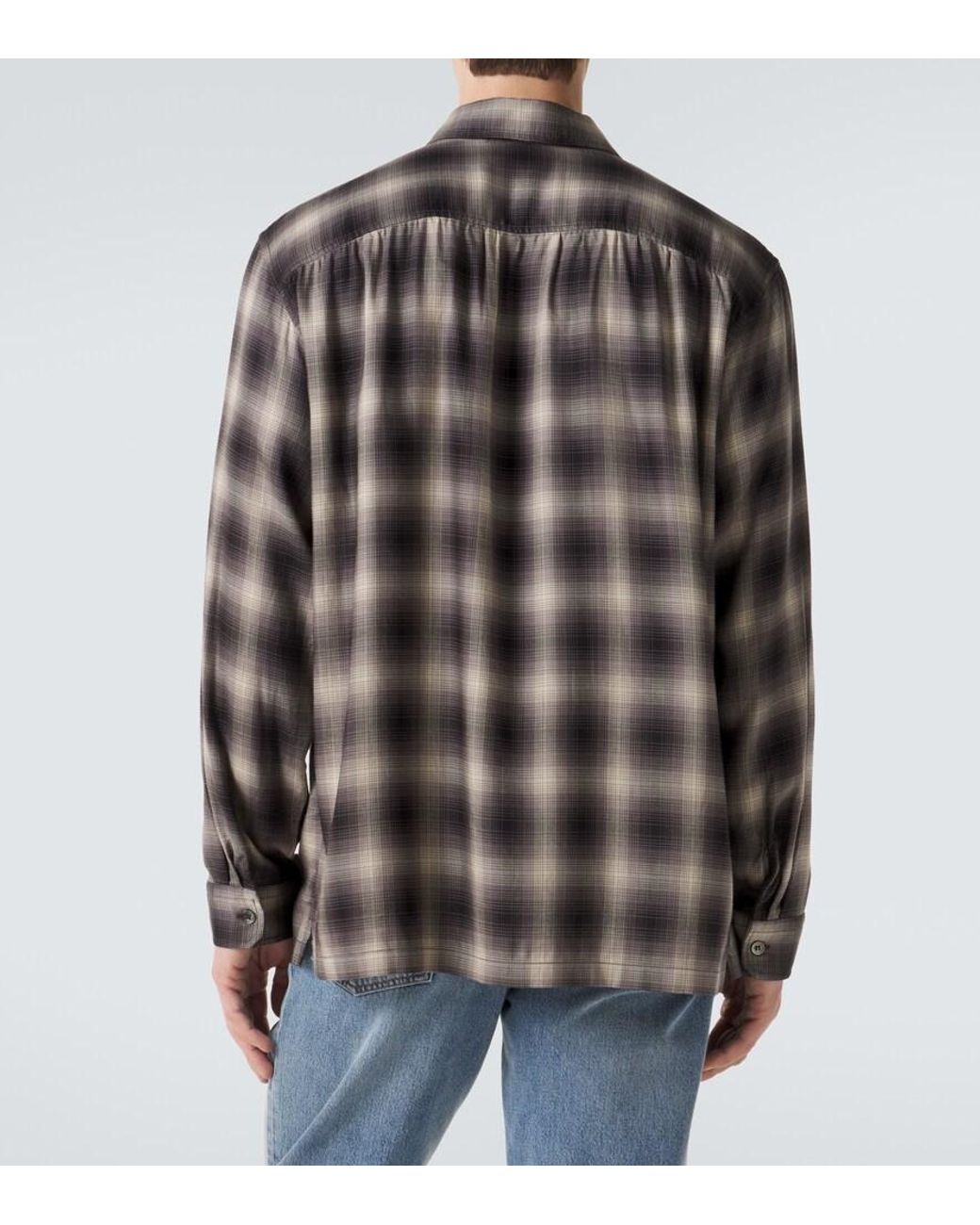 Our Legacy Brown Every Checked Tencel Flannel Shirt for men