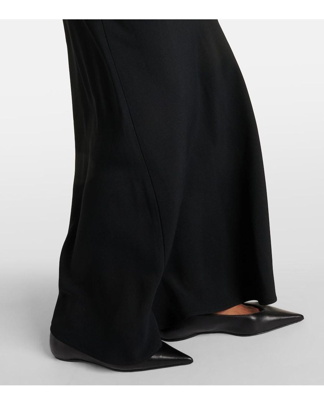 AMI Black Crepe Maxi Skirt