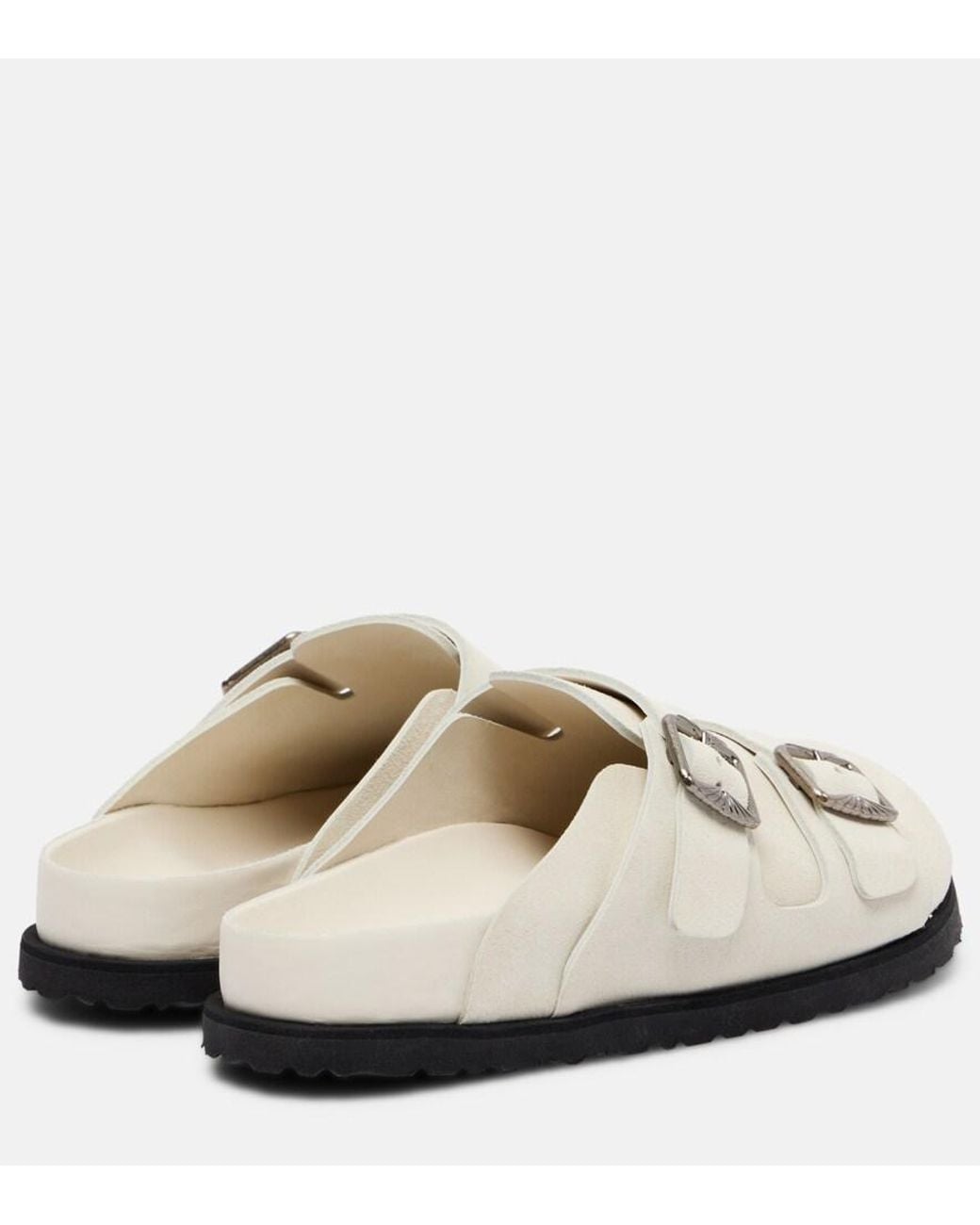 Birkenstock White 222 West Suede Clogs