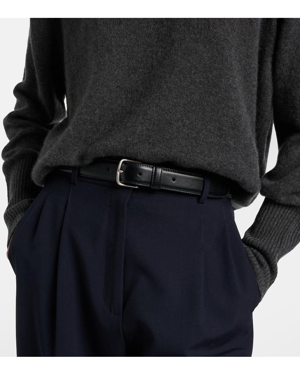 The Row Black Classic Leather Belt