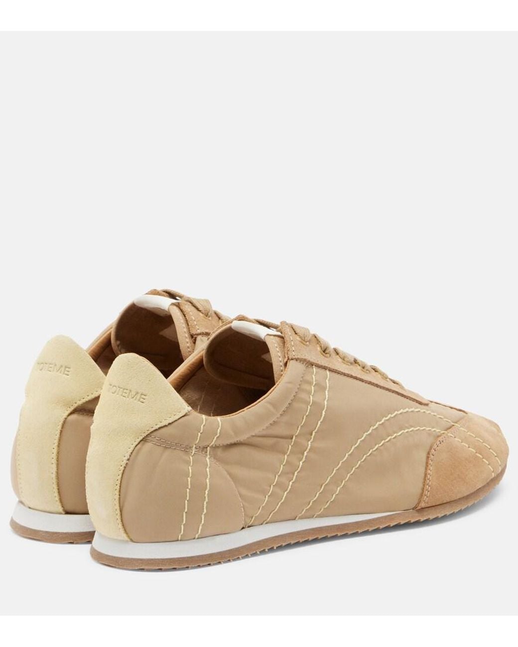 Totême Natural Flex Suede-Trimmed Sneakers