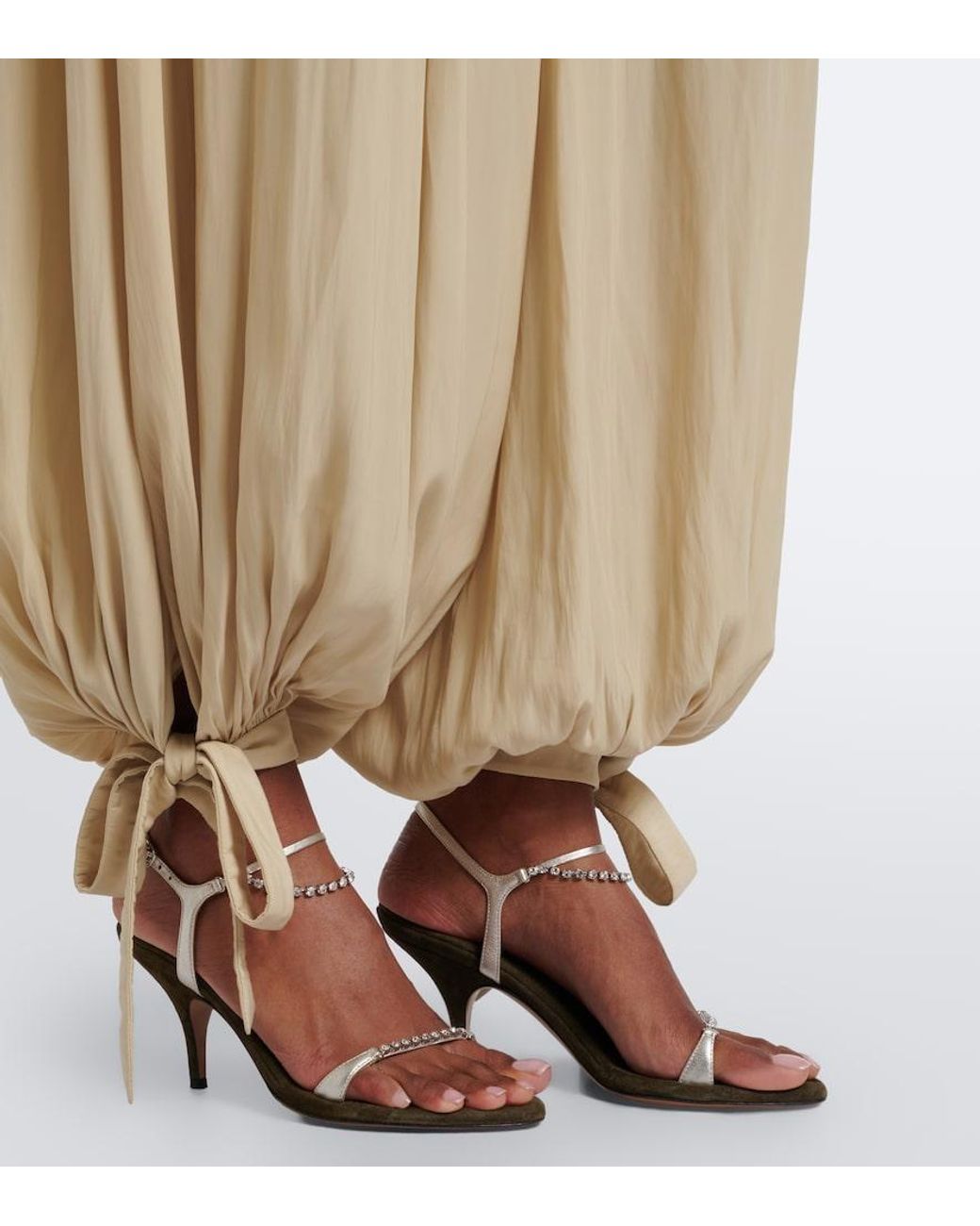 Chloé Zia Embellished Metallic Leather Sandals
