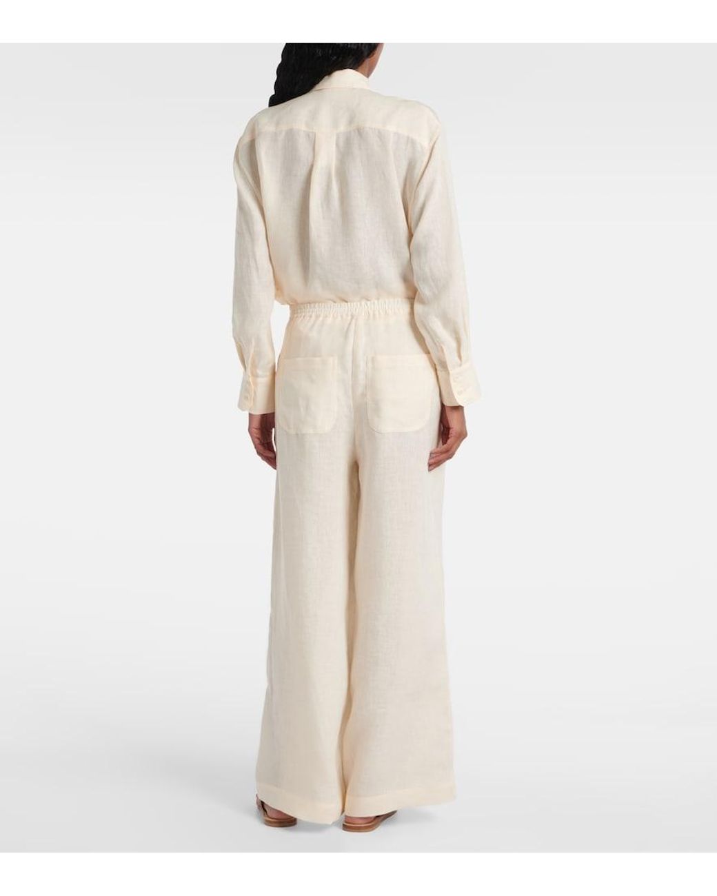 Pantalon Ample Select En Lin Eres en coloris Natural