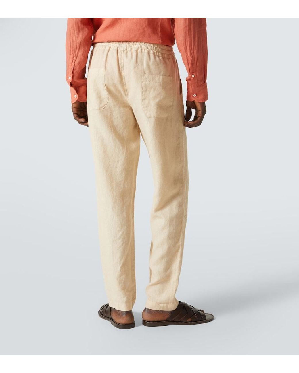 Pantalones Rectos De Lino Fedeli de hombre de color Natural