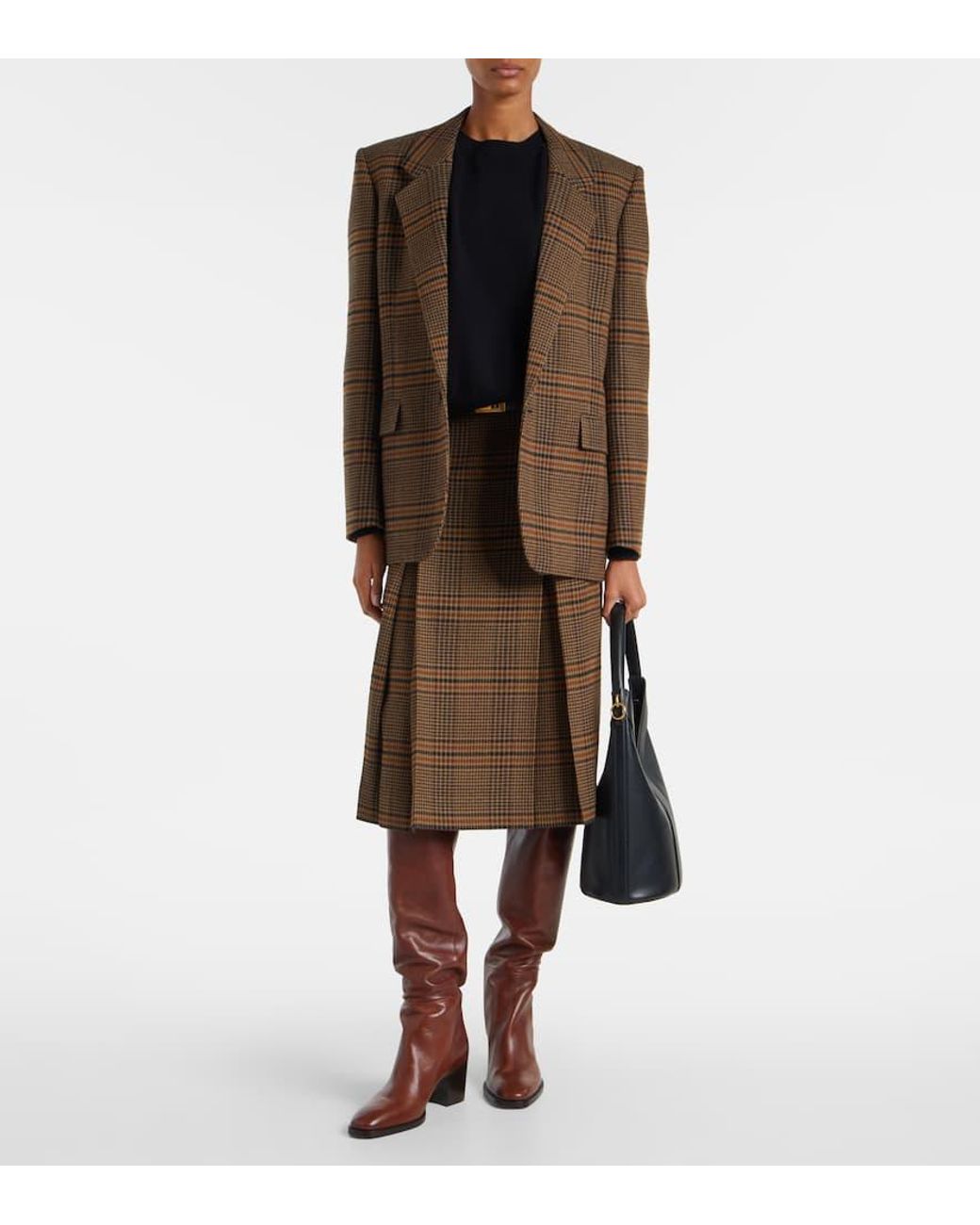 Saint Laurent Brown Odeon Leather Over-The-Knee Boots