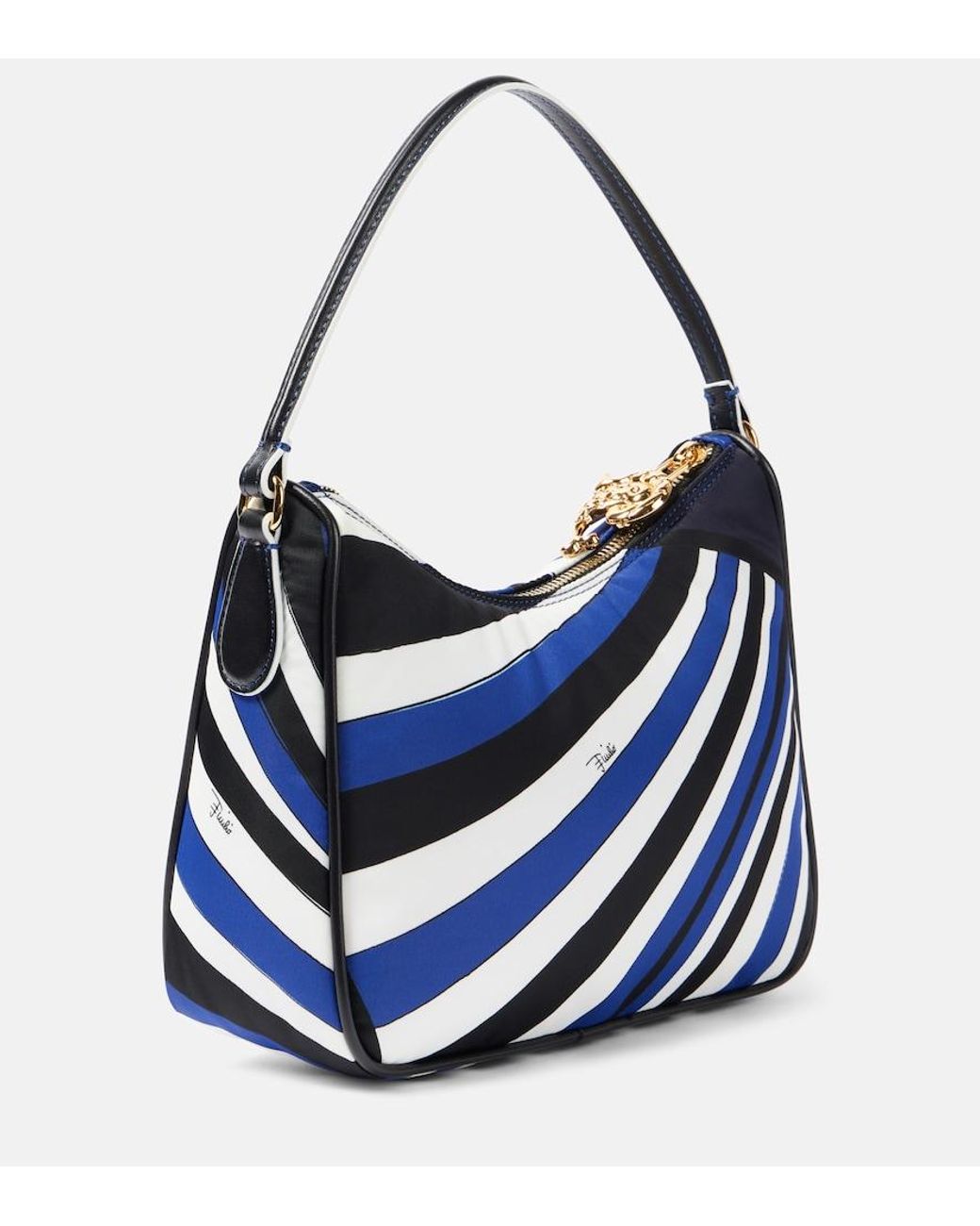 Emilio Pucci Blue Yummy Iride Canvas Shoulder Bag